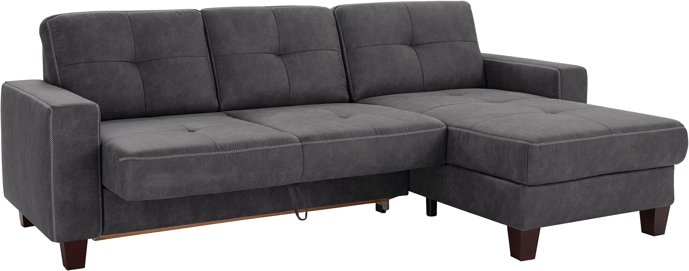 Places of Style Ecksofa »Varese L-Form«, wahlweise mit Bettfunktion und Vorziehfunktion