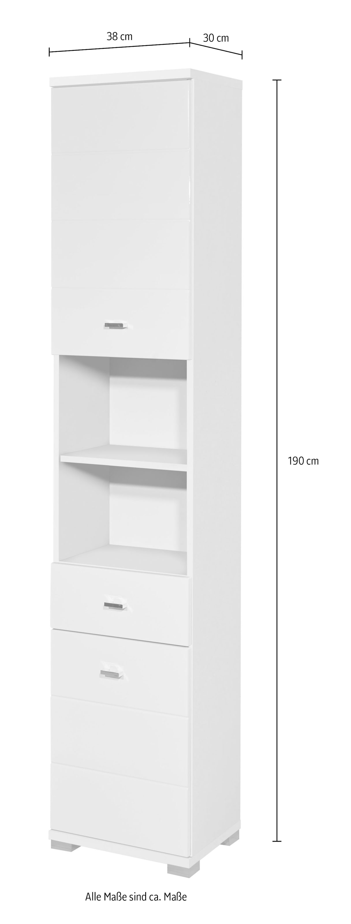 BASIC by Balculina Badmöbel-Set »Pool«, (5 St.), Breite 156 cm,Badezimmerset 5-tlg