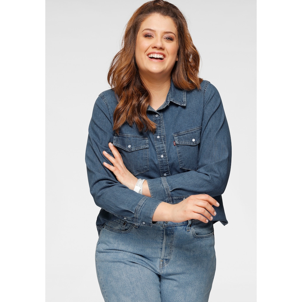 Levi's® Plus Jeansbluse »ESSENTIAL WESTERN«, mit zwei Brusttaschen und Druckknöpfen