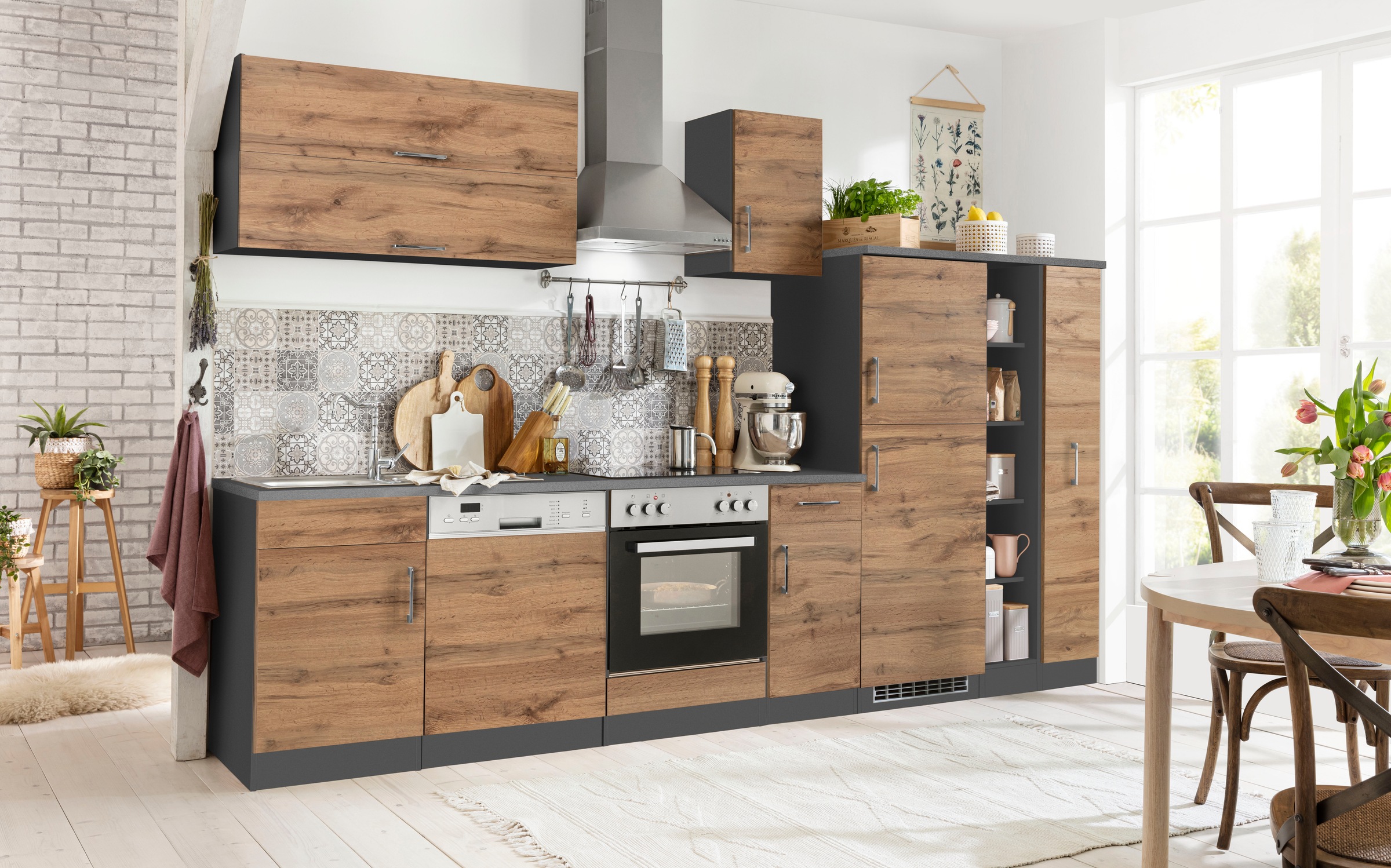 KOCHSTATION Küchenzeile »KS-Colmar«, mit E-Geräten, Breite 330 cm günstig online kaufen