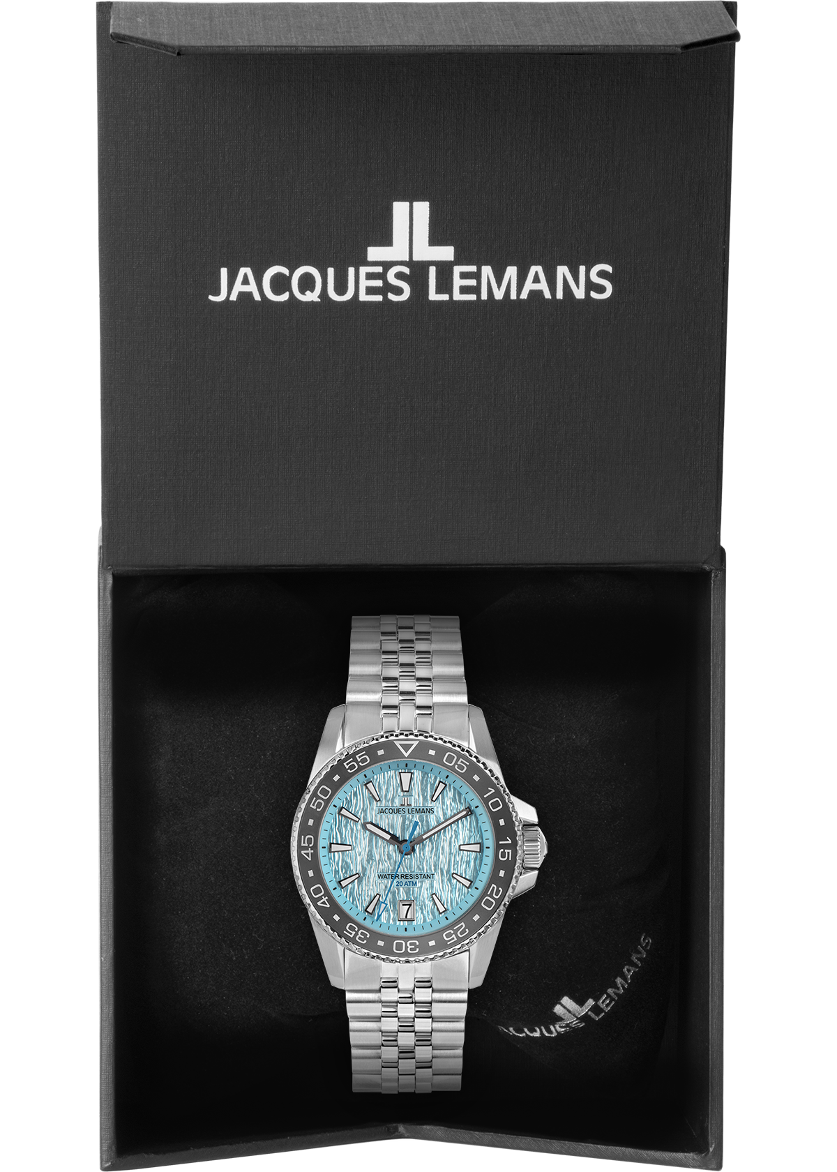 Jacques Lemans Quarzuhr »Liverpool Diver«, Armbanduhr, Herrenuhr, Edelstahlarmband, analog, Tag