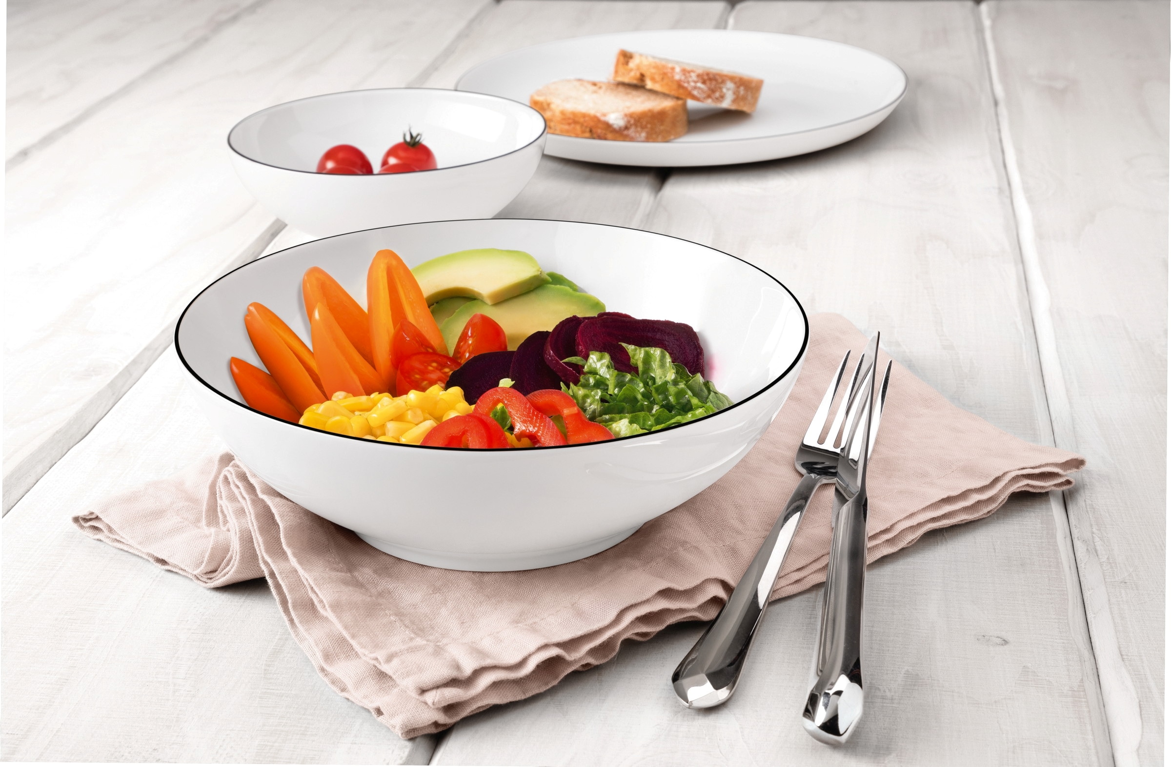 Seltmann Weiden Frühstücksteller »Lido Black Line« Teller eckig 20 cm