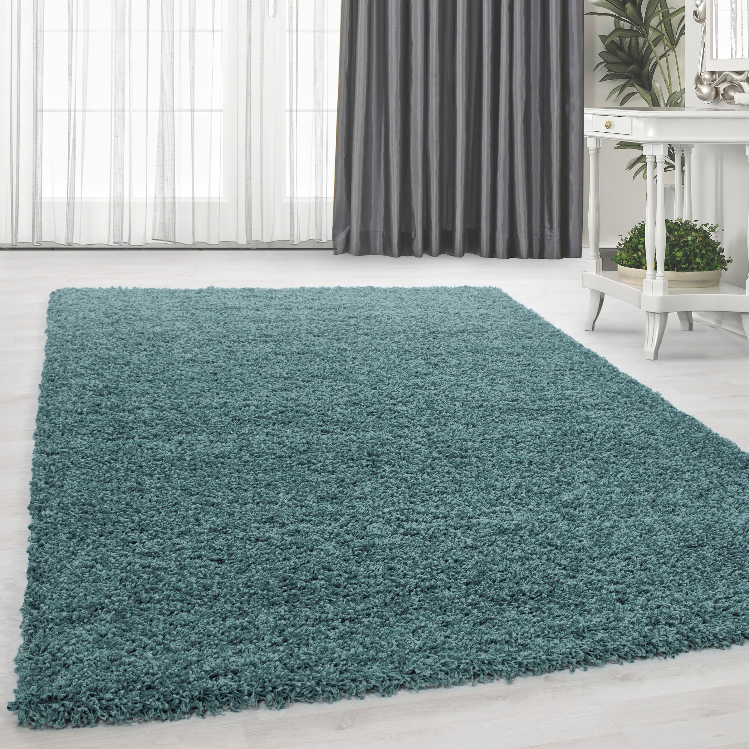 Home affaire Hochflor-Teppich »Viva«, rechteckig, 45 mm Höhe, Uni Farben, e günstig online kaufen