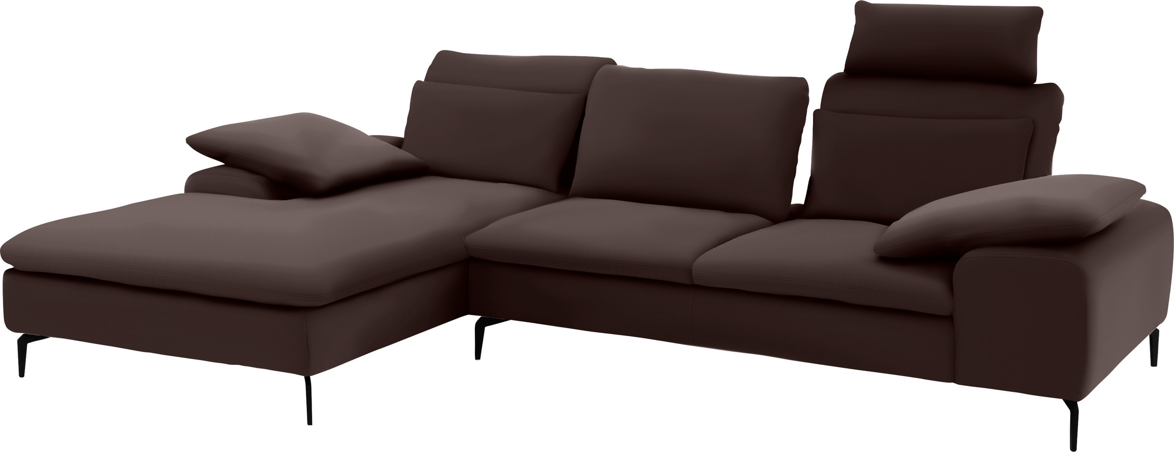 W.SCHILLIG Ecksofa »valentinoo, Designsofa, bequem, elegant und zeitlos, L-Form«, (Set), inklusive Hocker, mit Sitztiefenverstellung, Breite 299 cm
