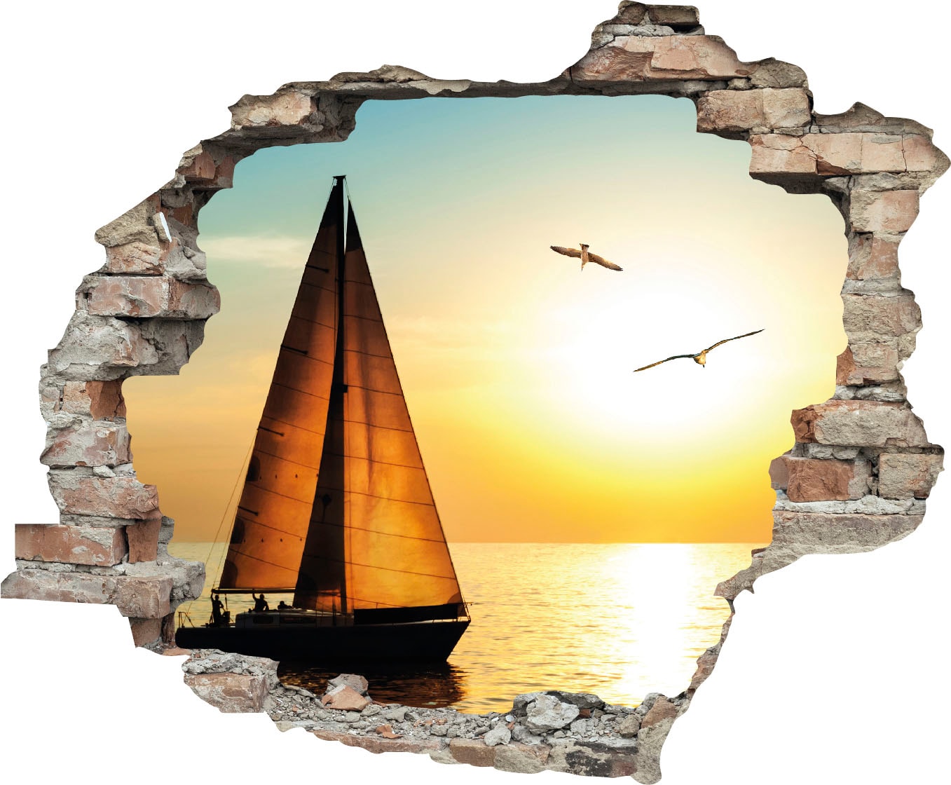 queence Wandtattoo »Segelboot« Wandsticker, Wandbild, selbstklebend, 3D, Wa günstig online kaufen