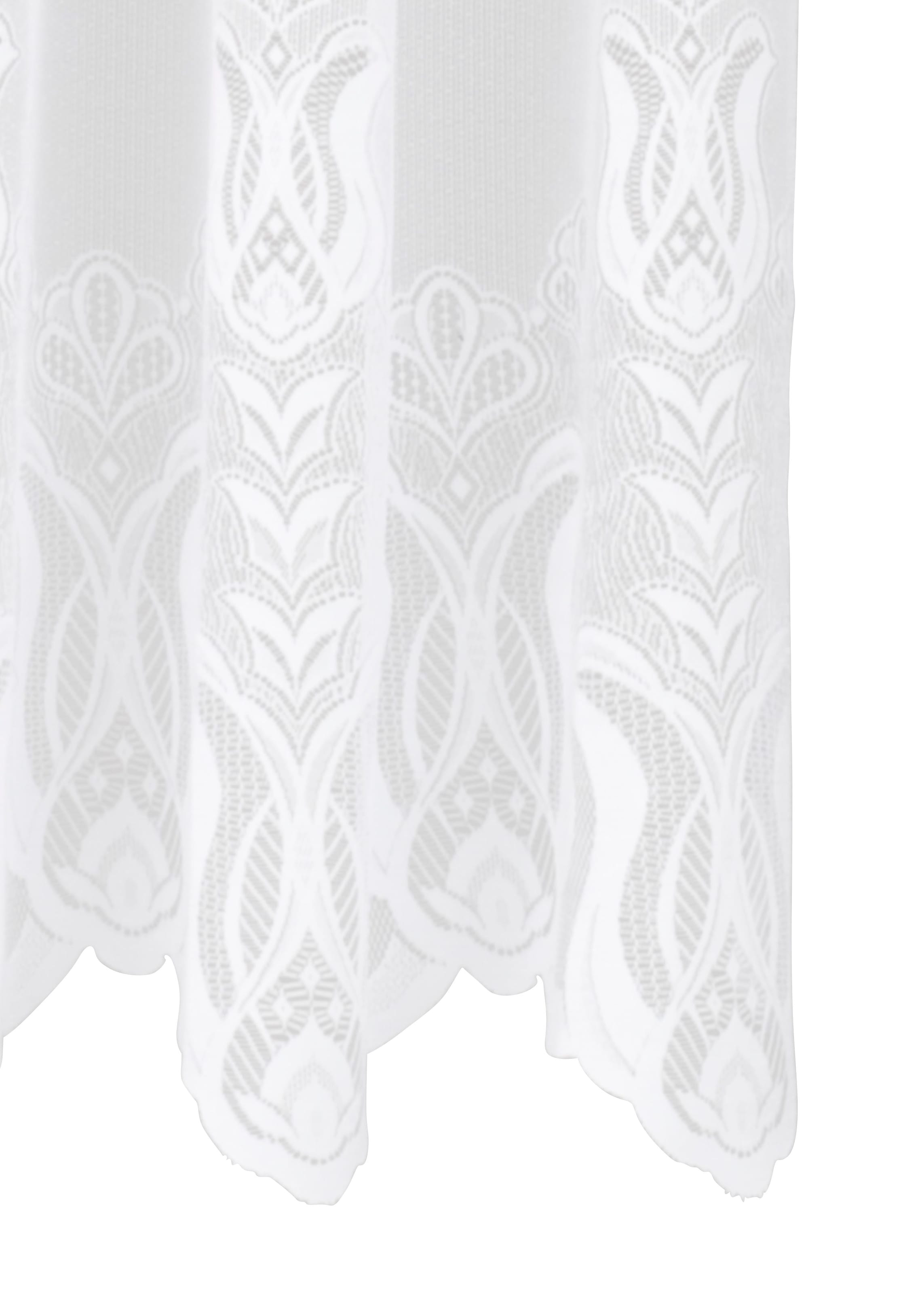Weckbrodt Gardine »Aletta«, (1 St.), Jacquard, strukturiert, halbtransparent, Allover,Motiv, Bordüre, Store