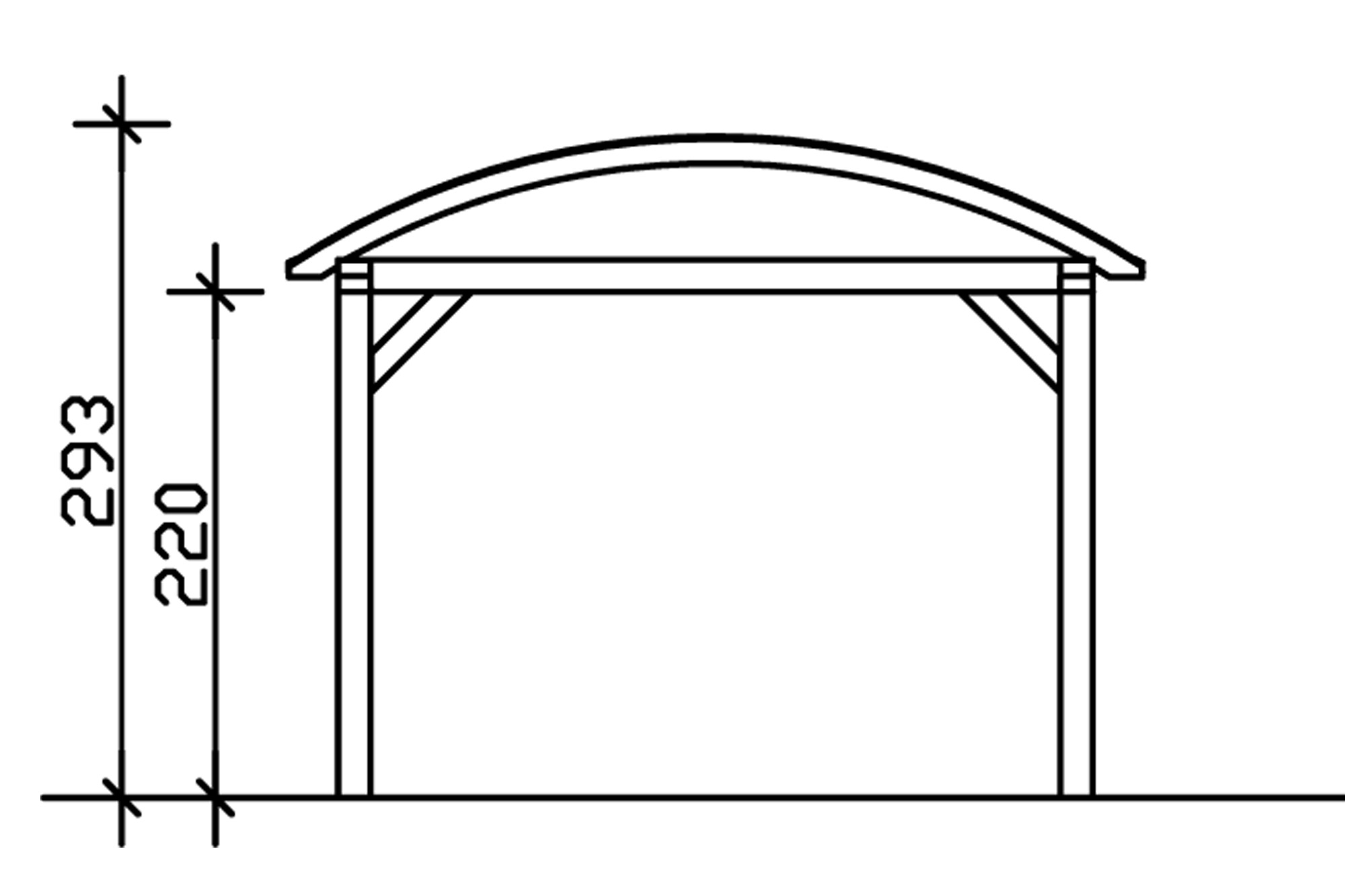 Skanholz Einzelcarport »Franken«, Holz, 300 cm, Anthrazit