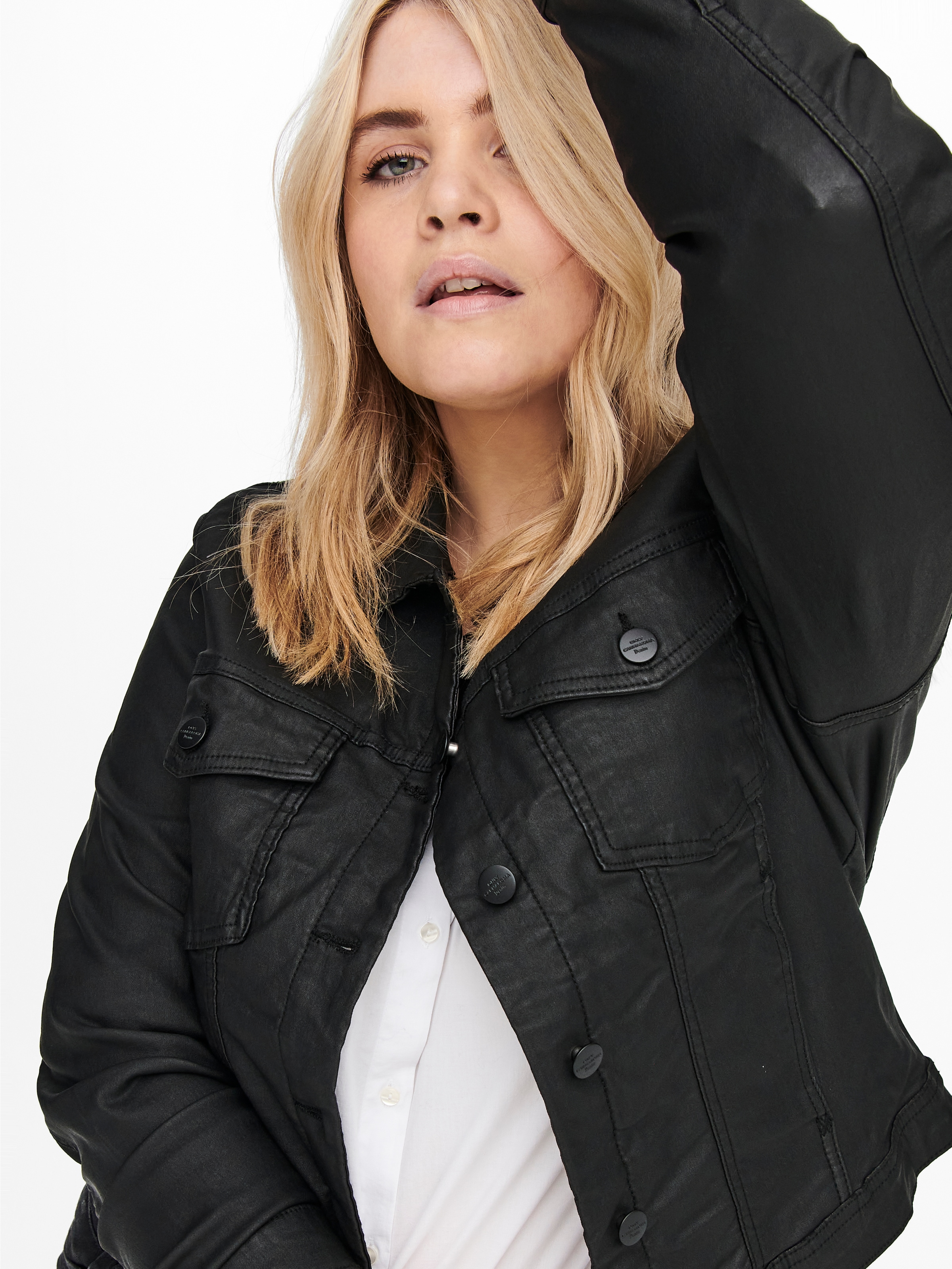 ONLY CARMAKOMA Lederimitatjacke »CARWESPA LIFE COATED DNM JACKET«