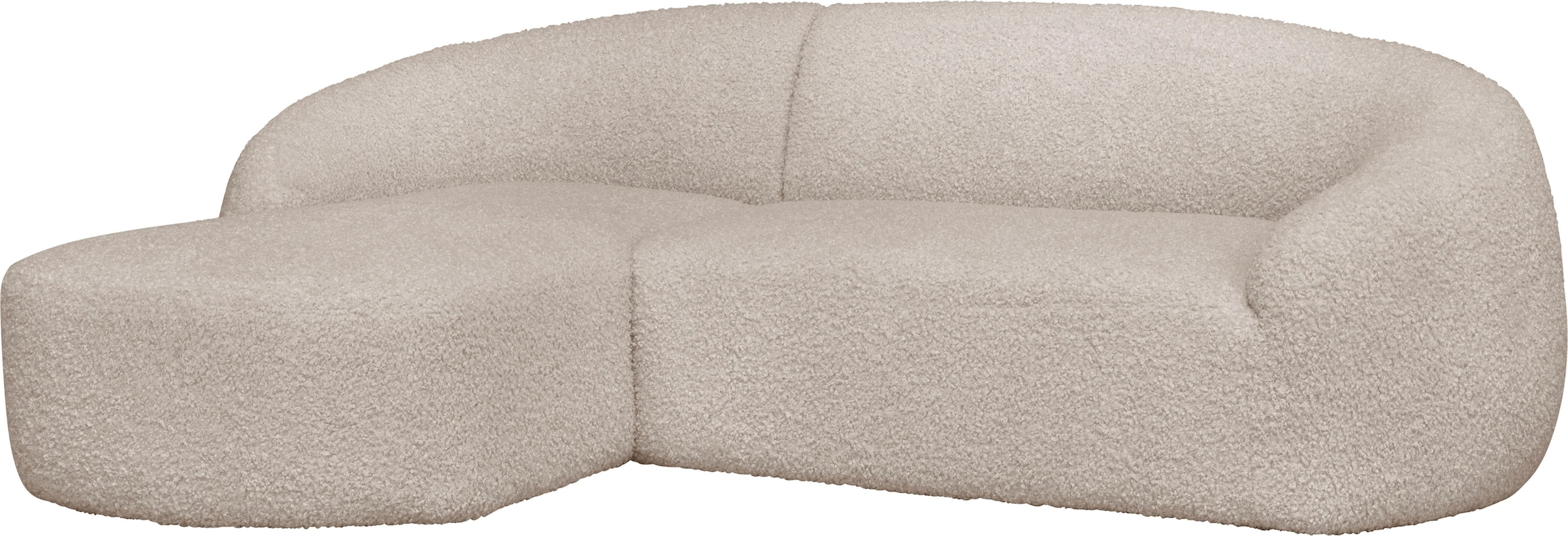 LeGer Home by Lena Gercke Ecksofa »YANI L-Form, Designersofa, organische Form, Maße B/T/H: 255/170/81 cm«, mit Wellenunterfederung, auch in Bouclé, Recamiere rechts/links