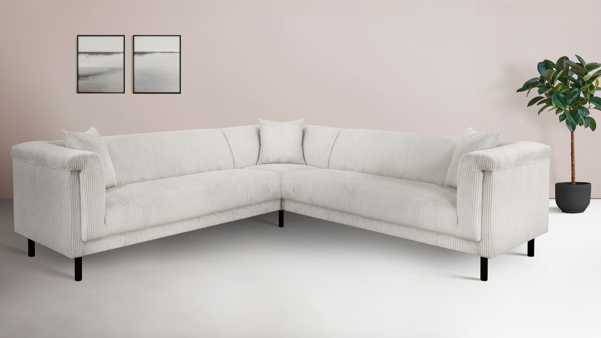 Home affaire Ecksofa »AGNIA L-Form B/T/H: 244/244/71 cm« incl. Zierkissen, günstig online kaufen