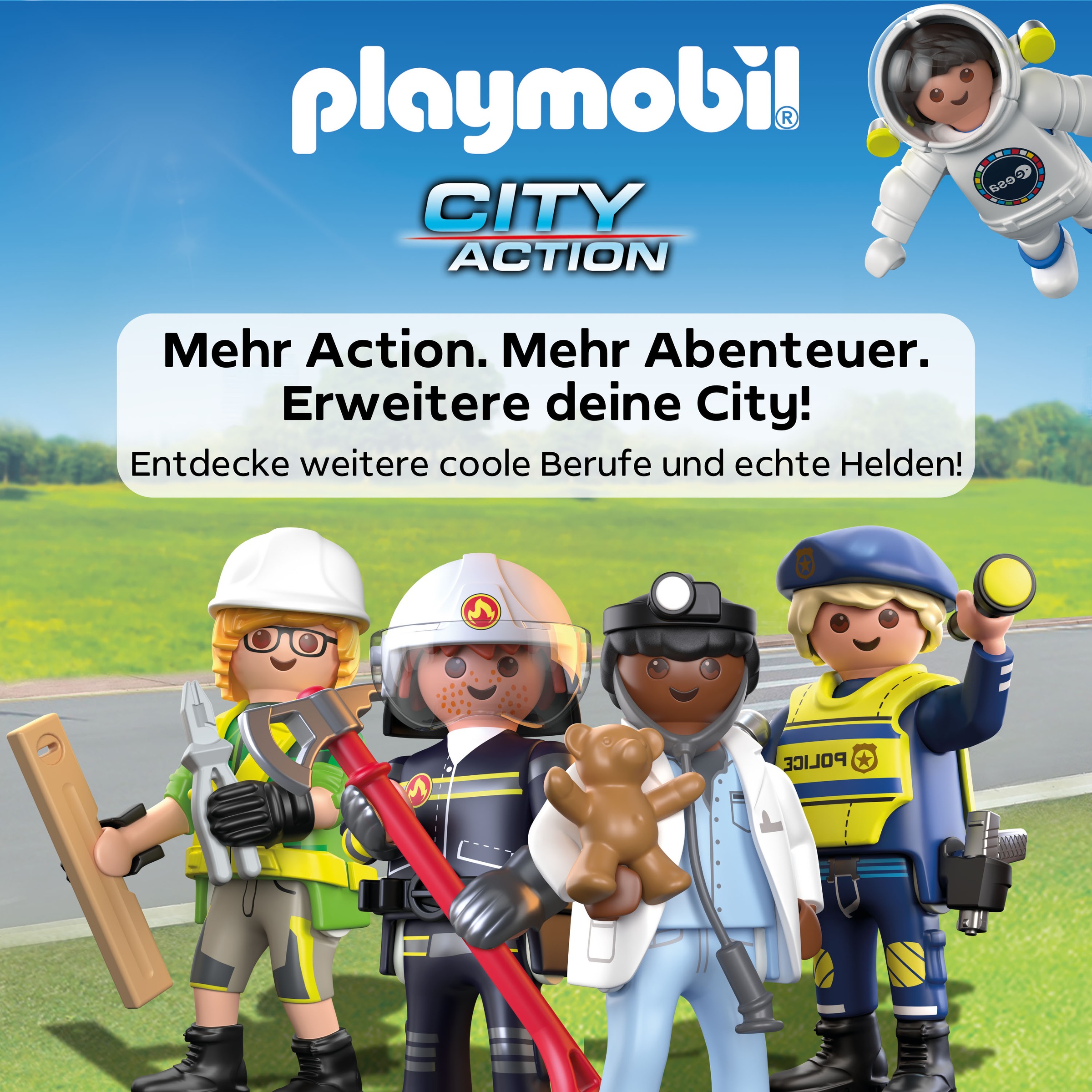 Playmobil® Konstruktions-Spielset »Polizei Streifenwagen (71729), Playmobil Action Heroes«, (24 St.)
