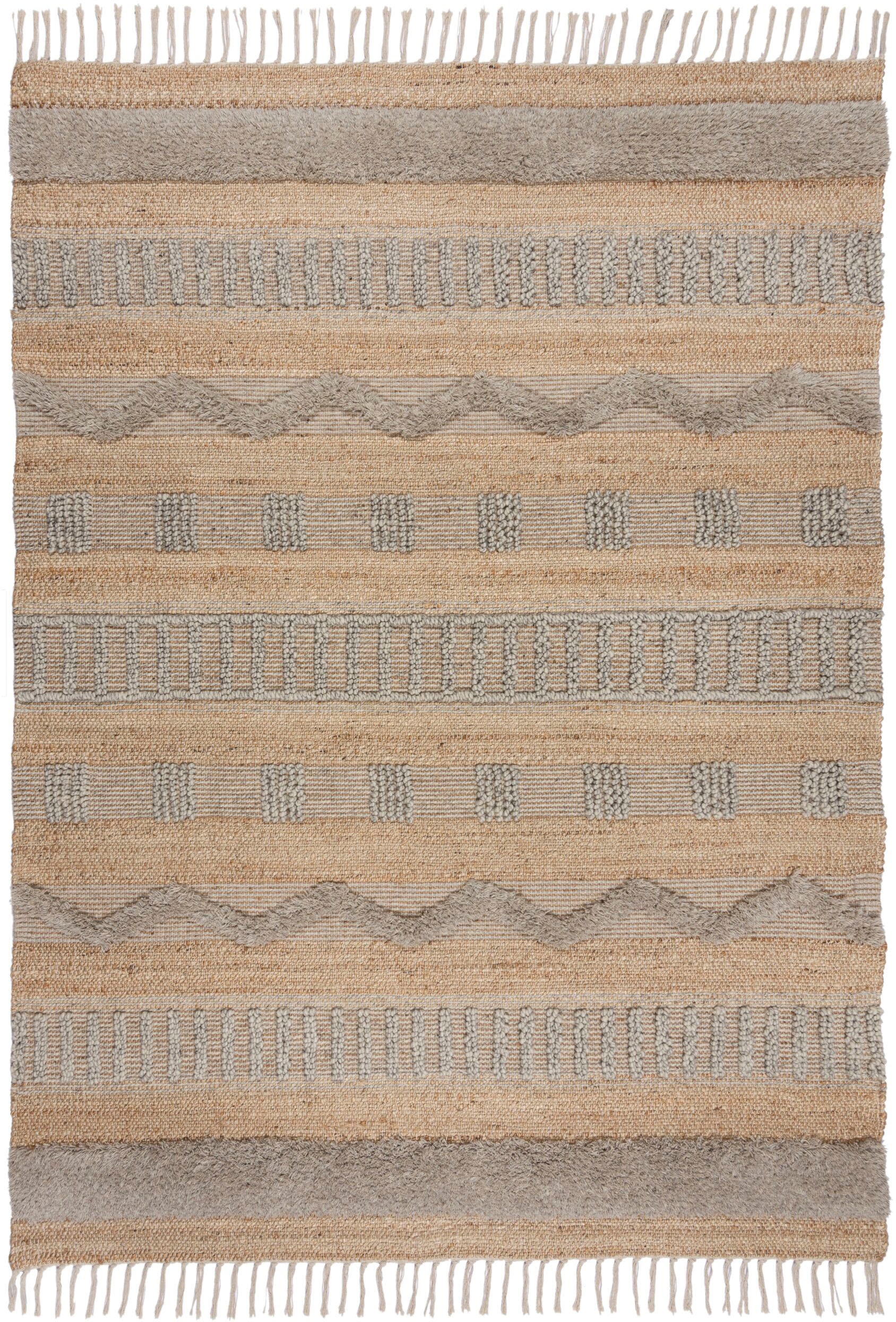 FLAIR RUGS Teppich »Medina«, rechteckig, 12 mm Höhe, Boho-Look, aus Naturfasern wie Wolle & Jute