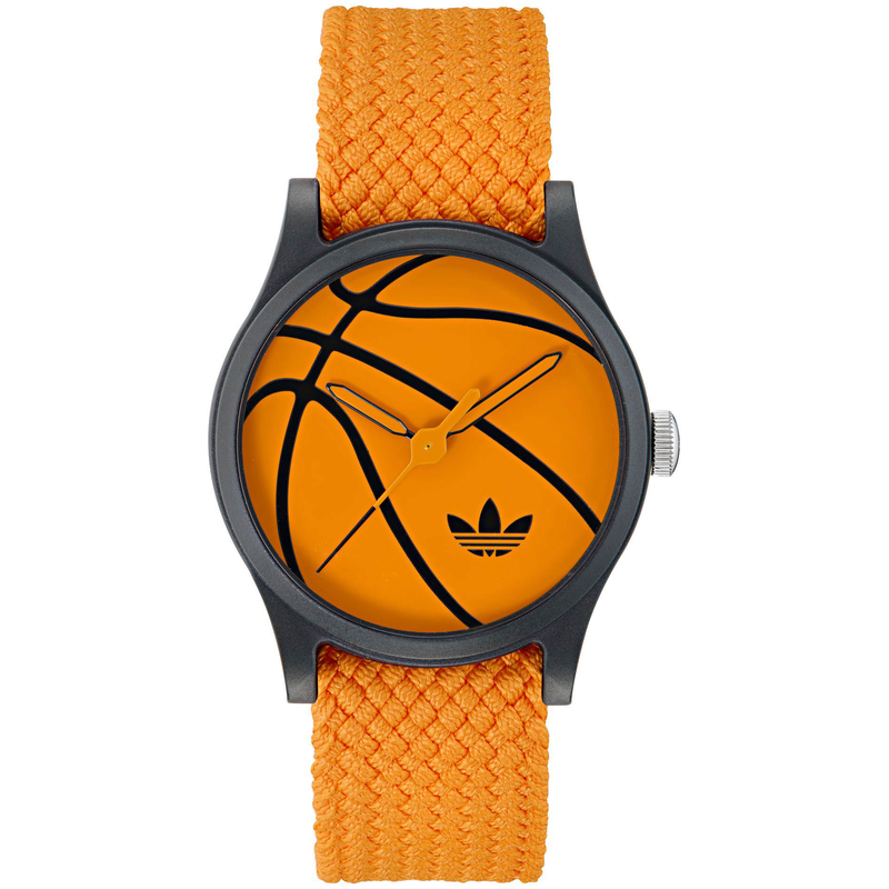 ADIDAS ORIGINALS Quarzuhr »GAME ONE« Armbanduhr, Herrenuhr, Damenuhr, Nylonarmband, wasserabweisend bis 5 bar orange Modische Armbanduhr für Sie & Ihn