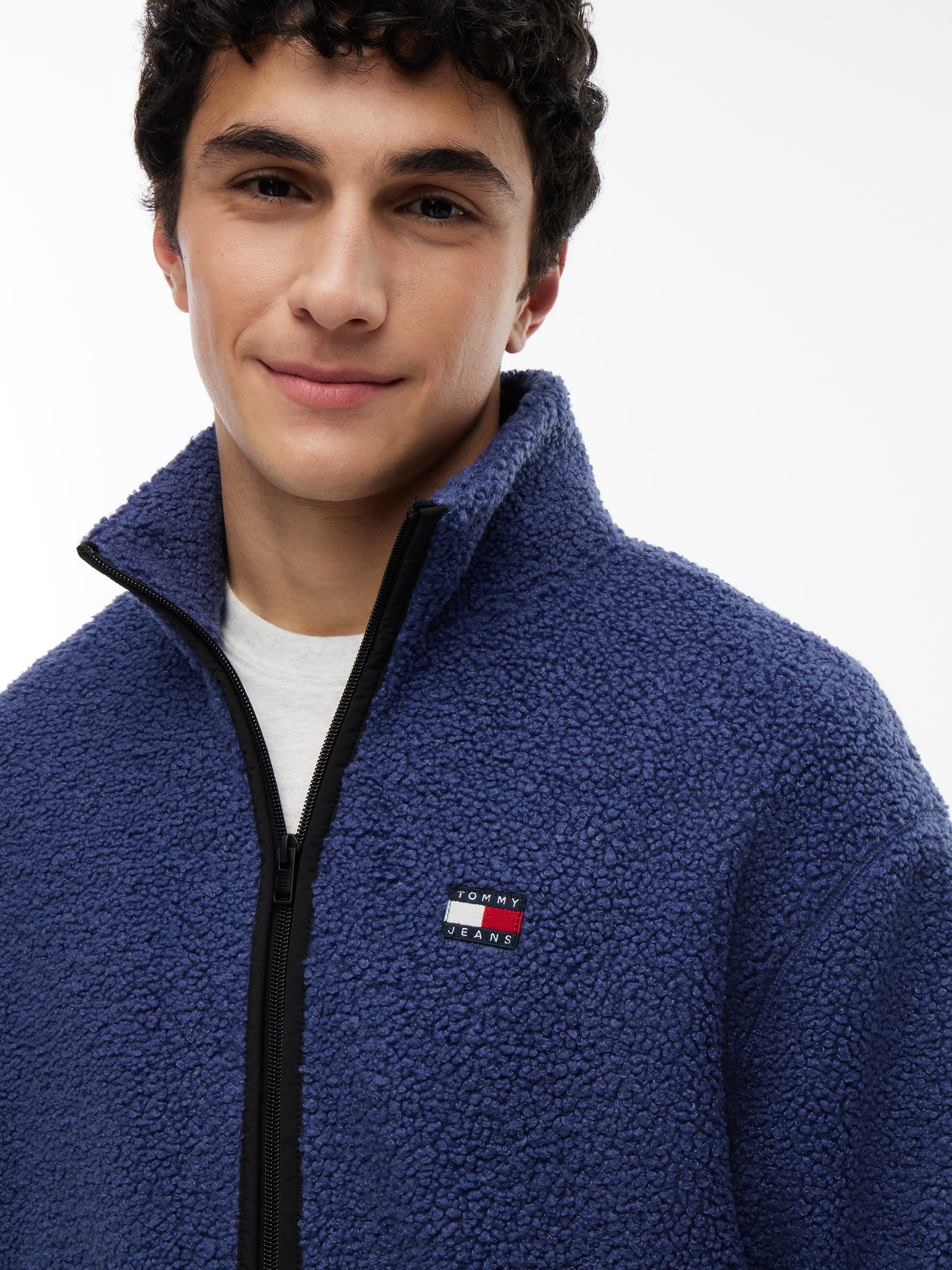 Tommy Jeans »TJM BADGE TEDDY« Stehkragen, Teddyfleece, relaxed fit