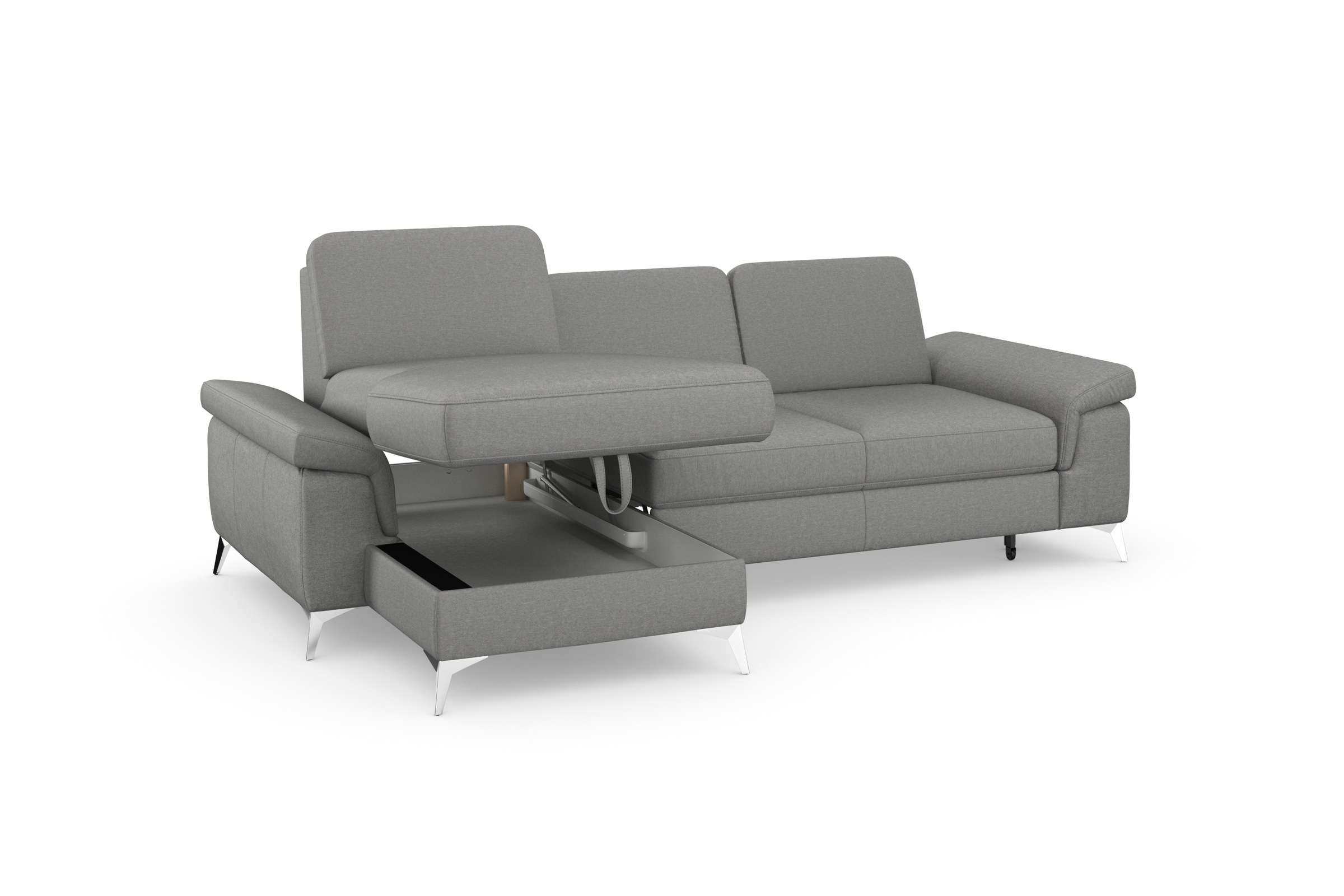 sit&more Ecksofa »Padua L-Form«, inklusive Sitztiefenverstellung, Armteilfunktion und Federkern