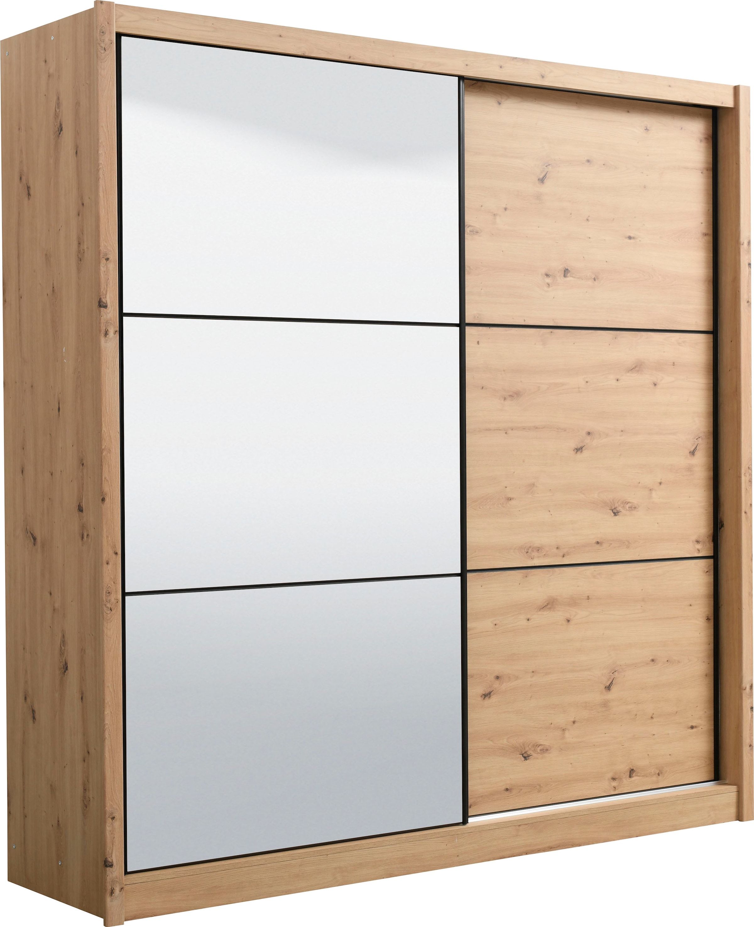 INOSIGN Schwebetürenschrank »Navara Kleiderschrank mit Spiegel Wäscheschrank Garderobe«, mit großzügiger Innenausstattung, FSC®-zertifiziert, in 3 Breiten