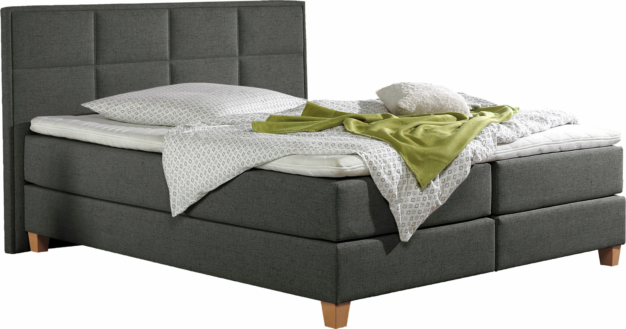 Home affaire Boxspringbett »Casey«, in 5 Breiten, 3 Ausführungen, 2 Härtegraden, Steppung, Topper