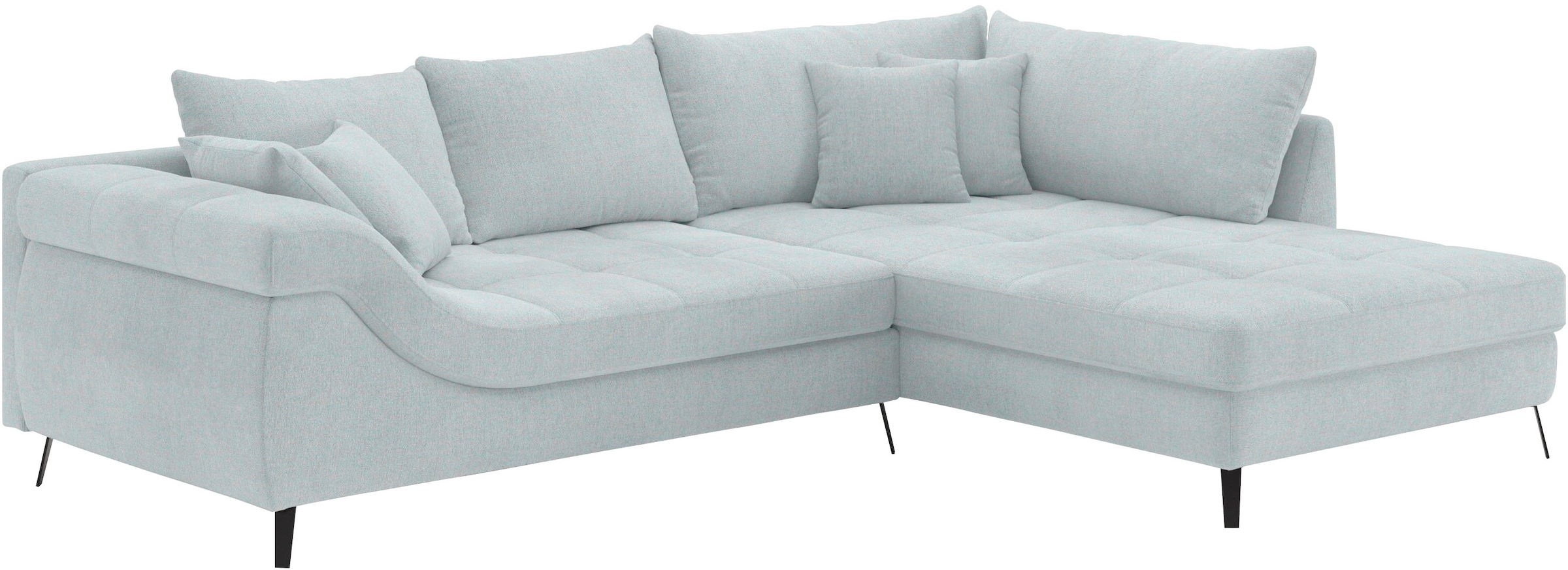 Mr. Couch Ecksofa »Portofino L-Form«, 4 Bezugsqualitäten, 13,5 cm hohe Meta günstig online kaufen