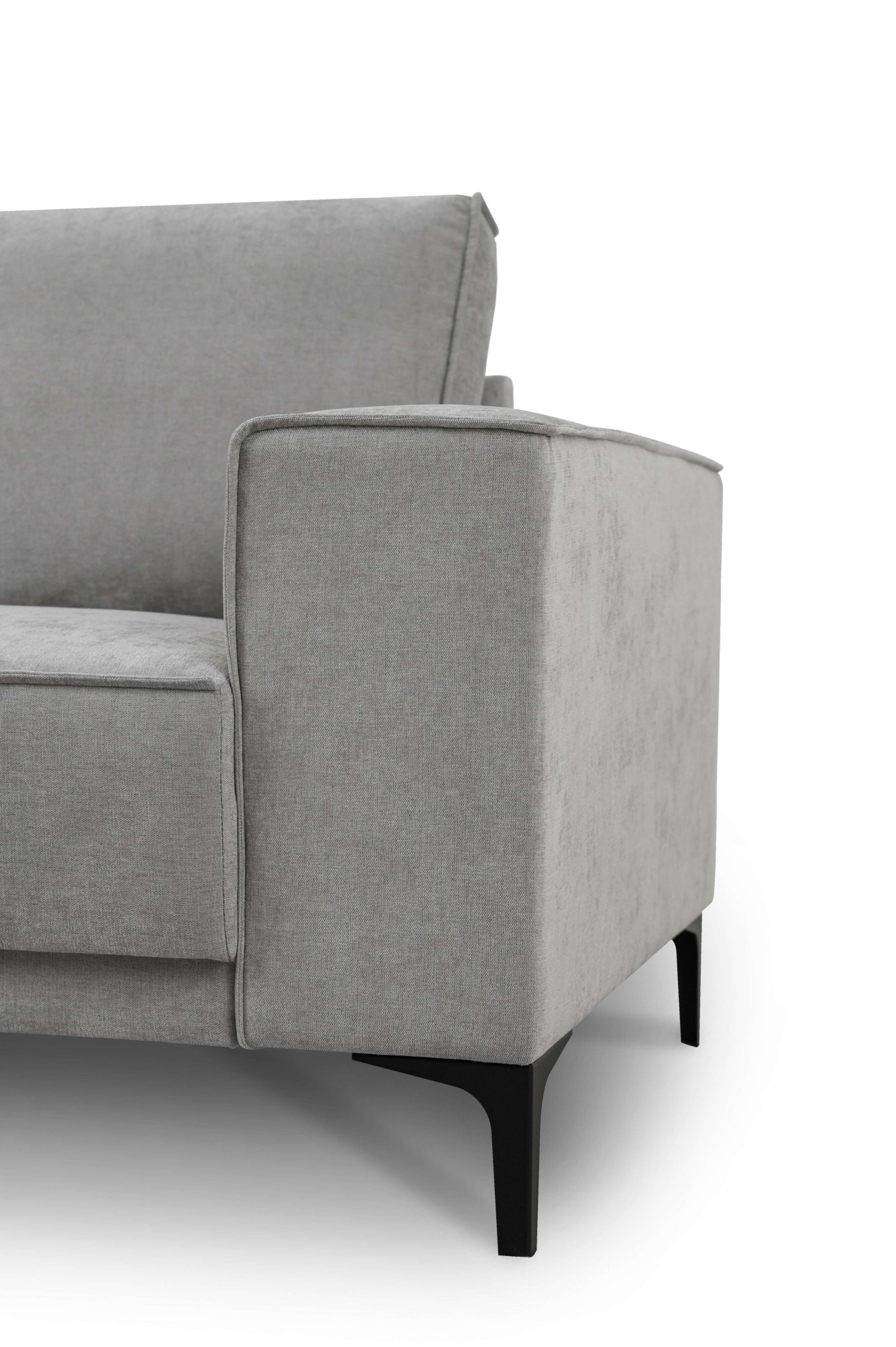 Places of Style Wohnlandschaft »XXL Sofa Oland, Struktur, Flachgewebe, Luxus-Microfaser, Boucle«, U-Form, 342 cm, Wellenunterfederung, Skandi-Design, Metallfüße