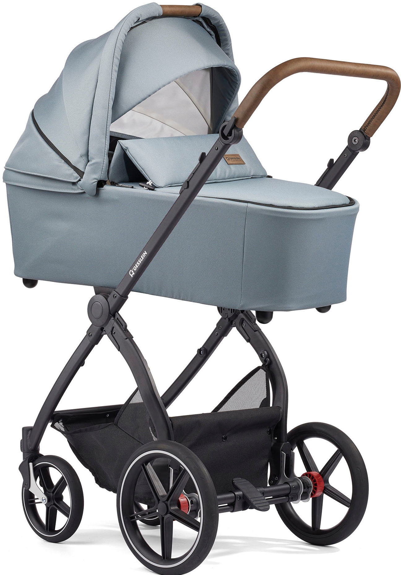 Gesslein Kombi-Kinderwagen »FX4 Soft+ mit Aufsatz Classic schwarz/tabak, petrol«, mit Babywanne Cx3 und Babyschalenadapter