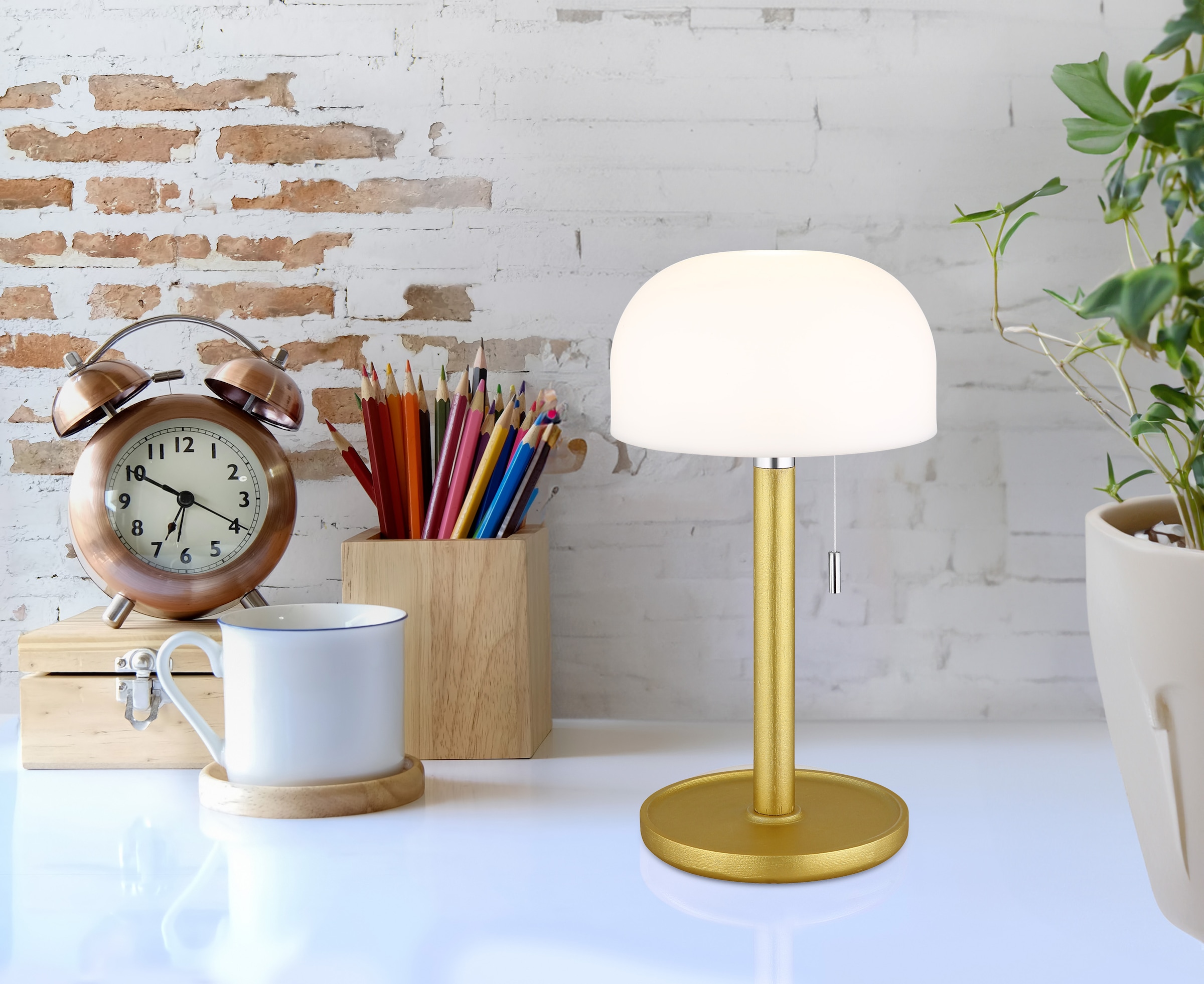 GLOBO LIGHTING LED Tischleuchte »NORMAN«, LED fest integriert, CCT-Funktion von warmen 3000 K bis kühleren 6000 K