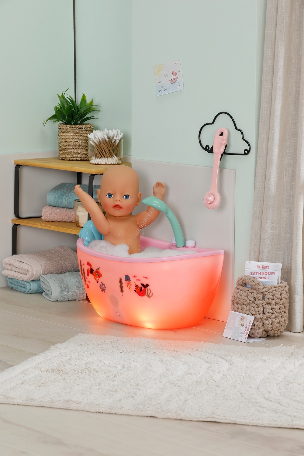 Baby Born Puppen Badewanne mit Licht- u. Soundeffekten; passend für Click & Play BABY born Puppen