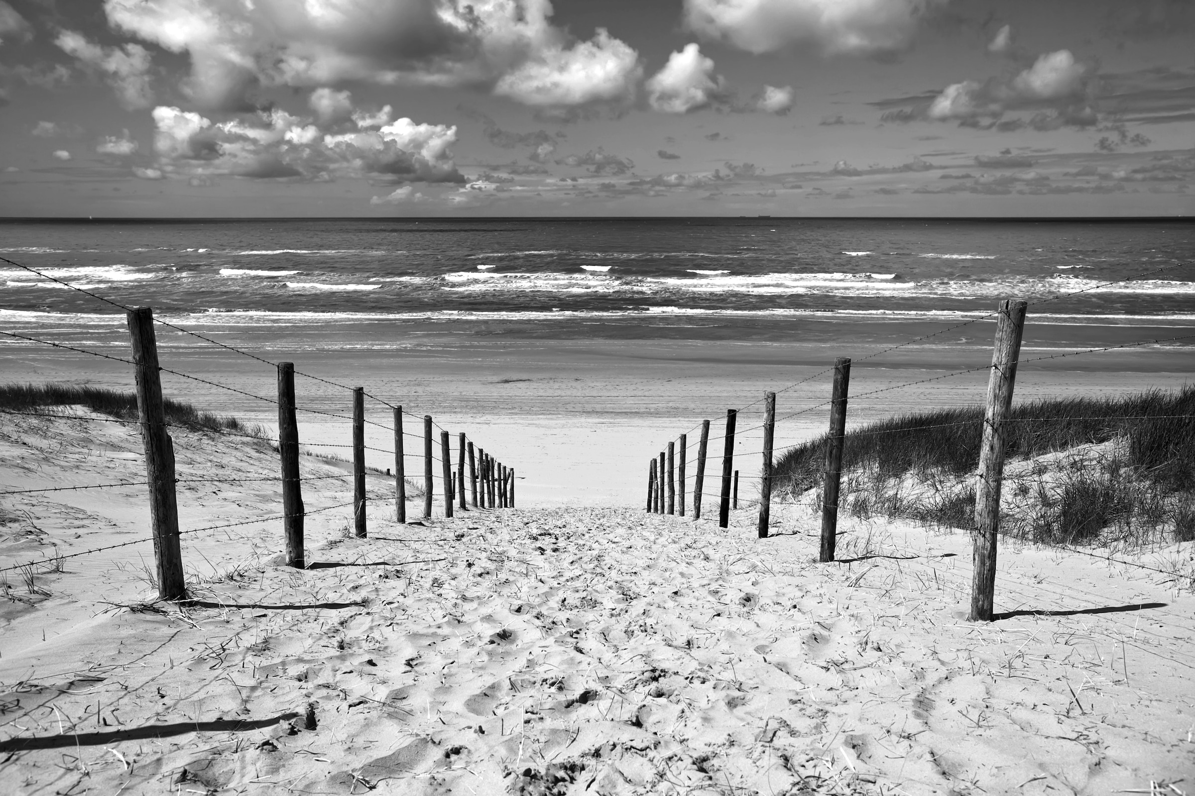 Papermoon Fototapete »Strand Schwarz & Weiß« günstig online kaufen