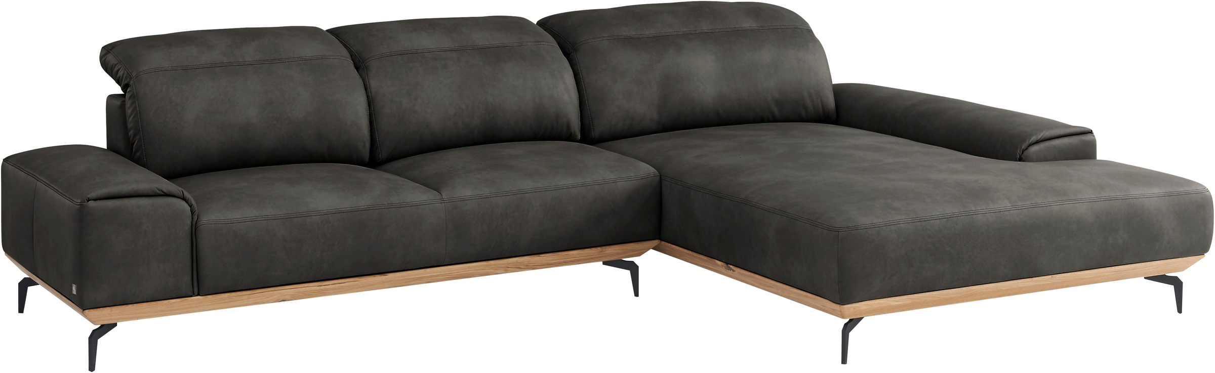Musterring Wohnlandschaft »MR 2490«, Fuß Schwarz, Sitzhöhe 46cm, wahlweise mit Funktionen, Maße 342x207 cm