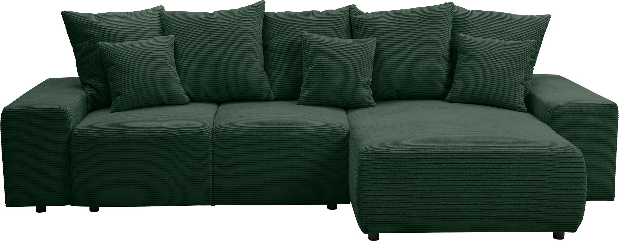 WERK2 Ecksofa »Riwa, modernes Sofa zum Kuscheln und Entspannen, Breite 300cm, L-Form«, Trendiges Ecksofa mit vielen Kissen, Schlaffunktion & Bettkasten