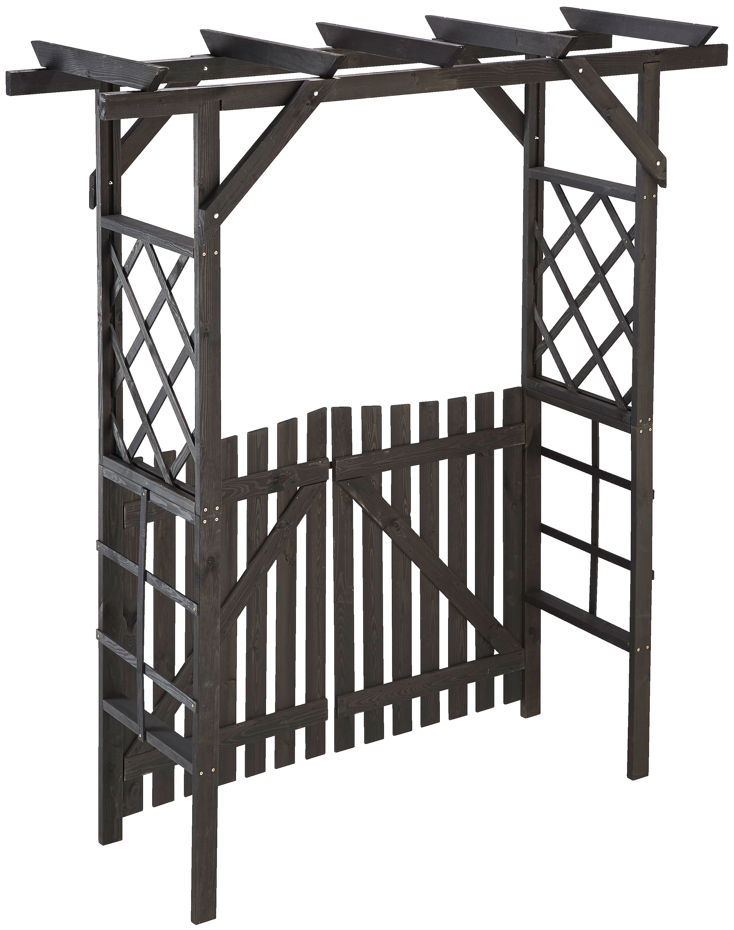 promadino Rosenbogen »Pergola Ben«, (Set), BxTxH: 200x65x208 cm, mit Türen, anthrazit