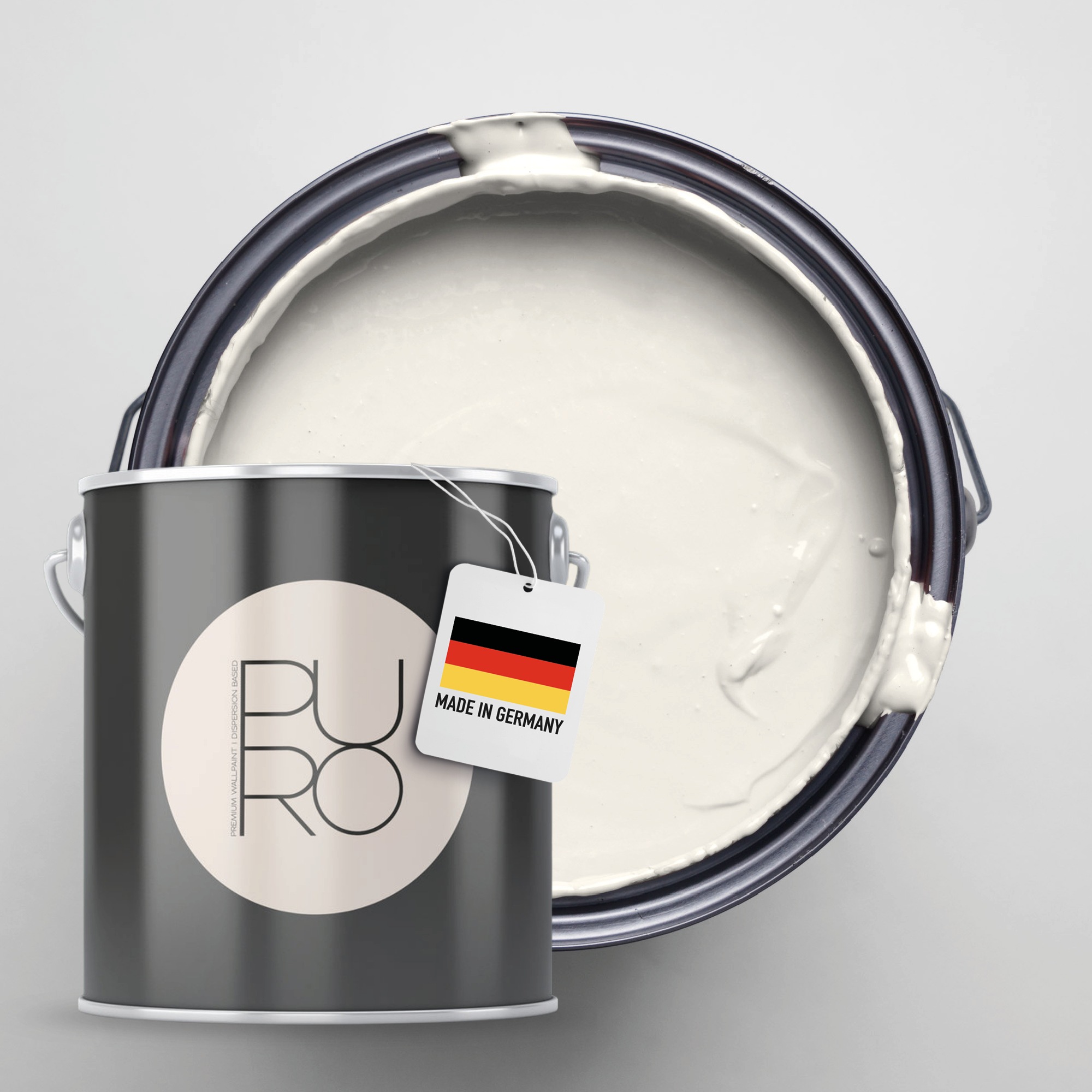 A.S. Création Wandfarbe »Premium Innenwandfarbe PURO Tuchmatt creamy grey« ideal für Wohnzimmer, Schlafzimmer, Flur und Küche, Farbwelt Grau