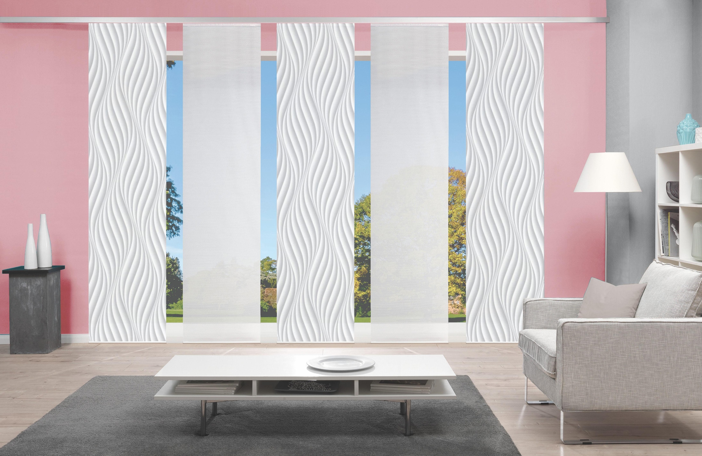 Vision S Schiebegardine »5ER SET WAVE« Paneelwagen 5 Stk. tlg. HxB: 260x60, günstig online kaufen