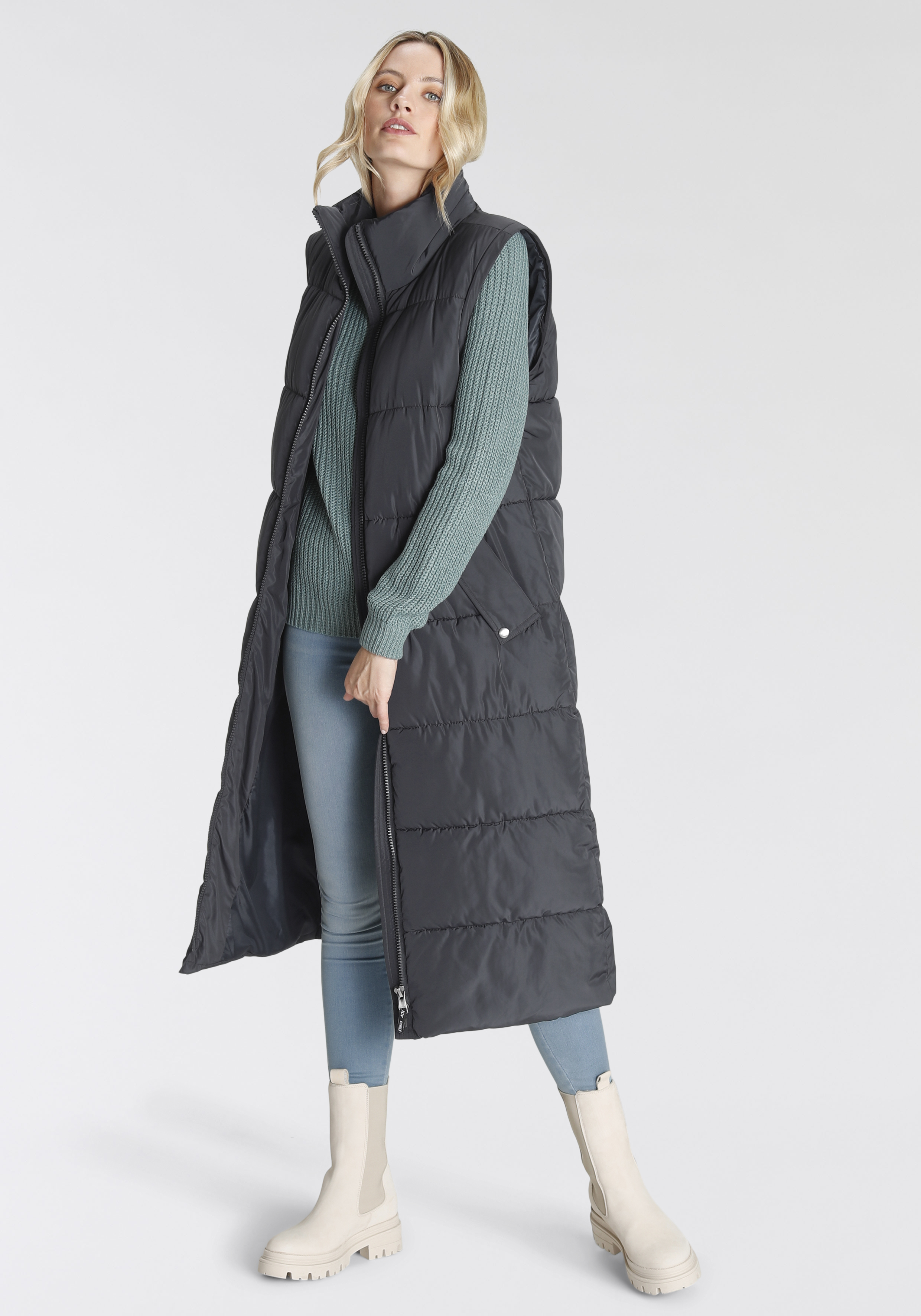Steppmantel »ONLIRINA X-LONG 2IN1 PUFFER OTW«, auch als Weste tragbar