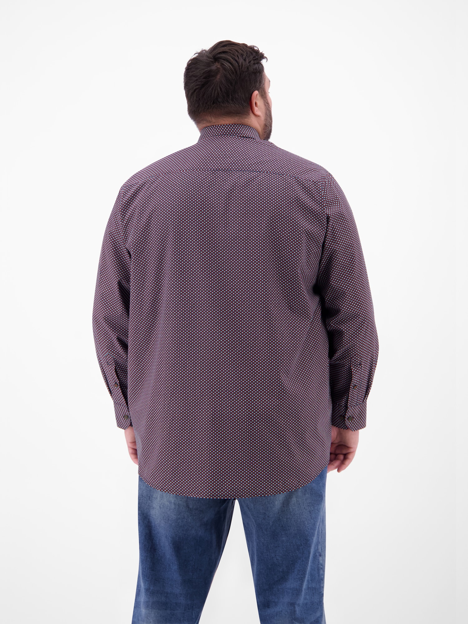 LERROS Langarmhemd »LERROS Langarmhemd in Übergrössen, dezent gemustert«