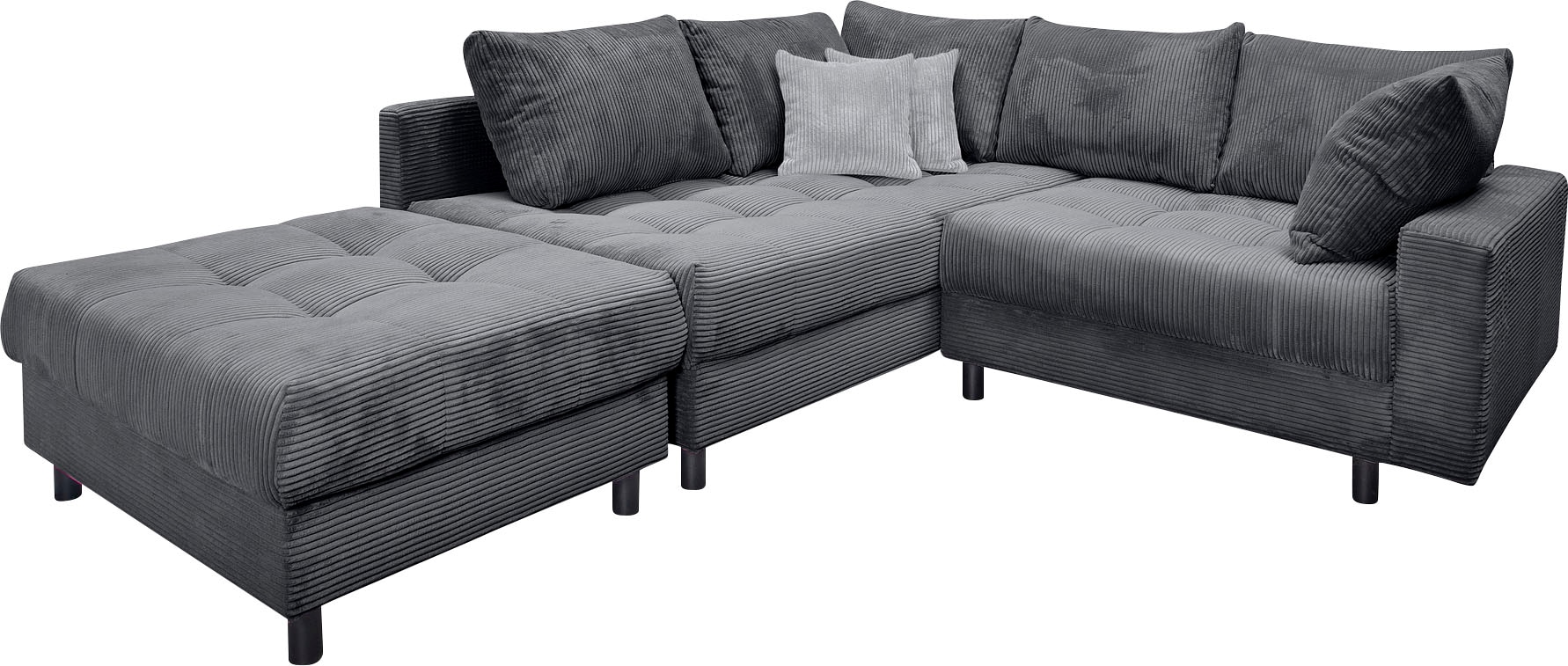Home affaire Ecksofa Toni L-Form, inklusive Hocker und Rückenkissen