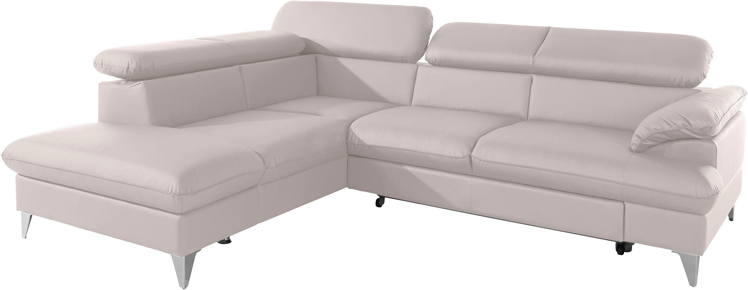 COTTA Polstergarnitur »Caluso L-Form«, Set bestehend aus: Ecksofa mit Kopfteilverstellung & Hocker