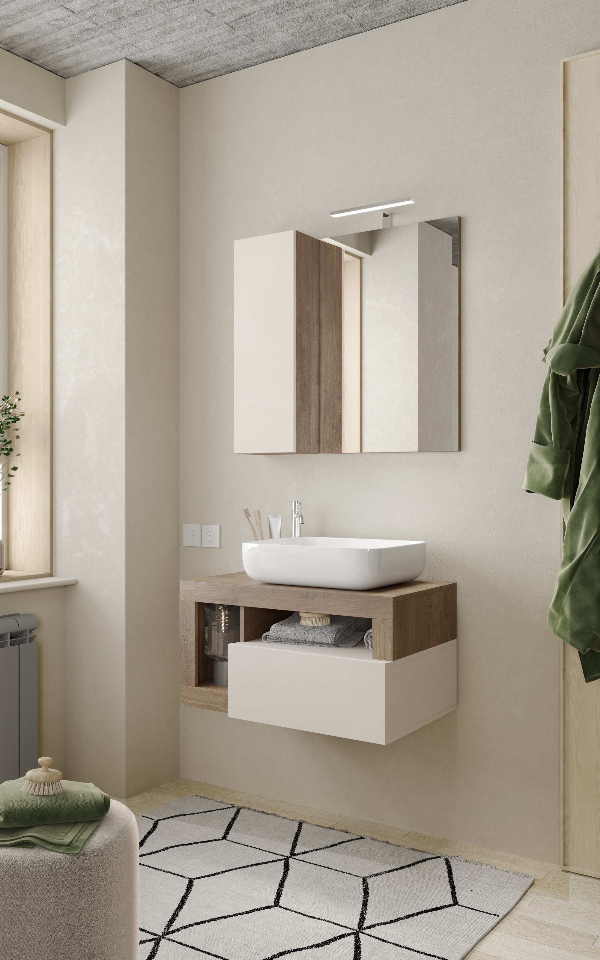 welltime Badmöbel-Set »Hamburg, Badezimmerset 2tlg. Breite 79 cm, Badmöbel, günstig online kaufen