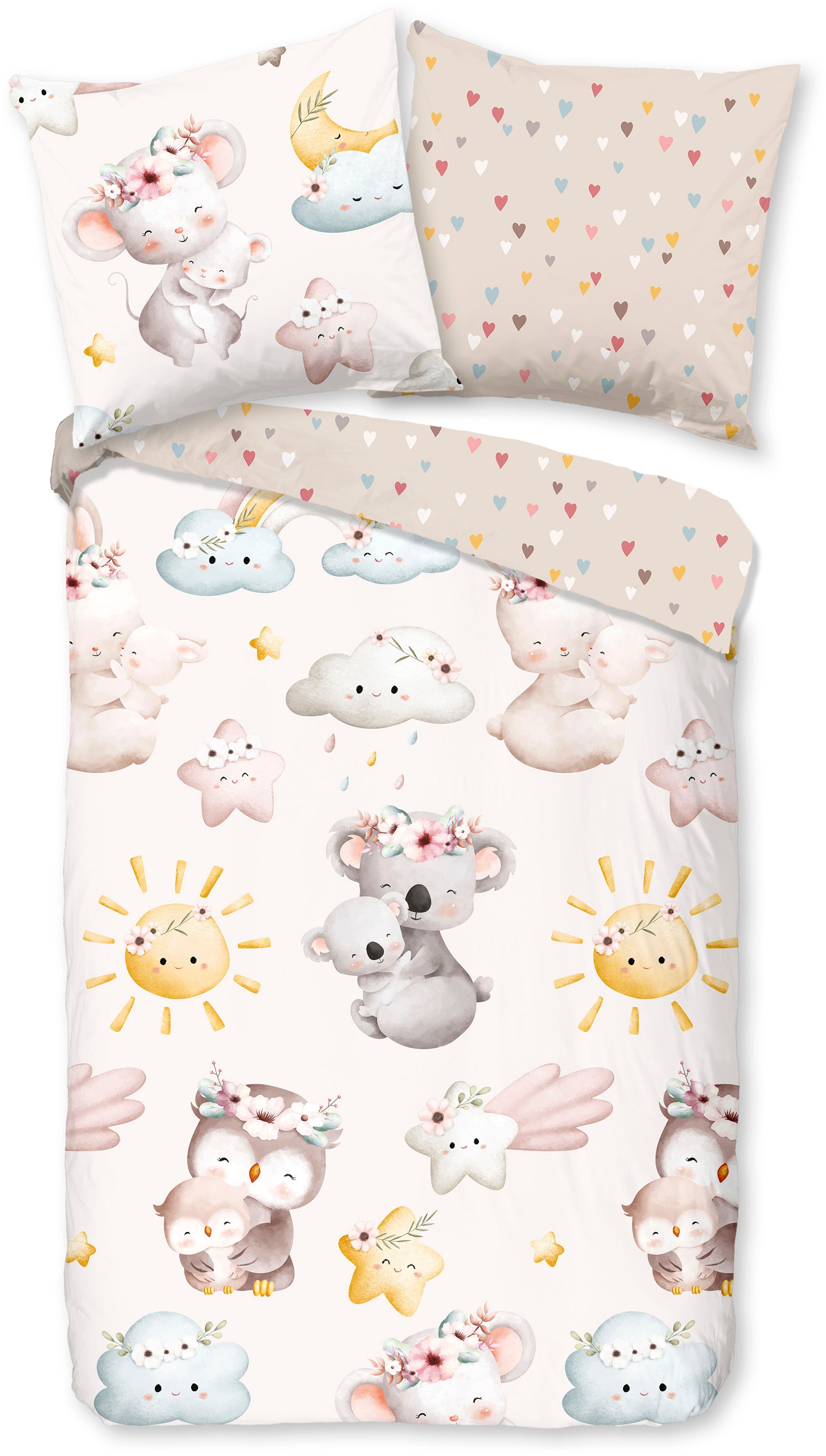 good morning Babybettwäsche »Hugss«, Baumwolle, Renforcé, 2 Teilig, Wendeop günstig online kaufen