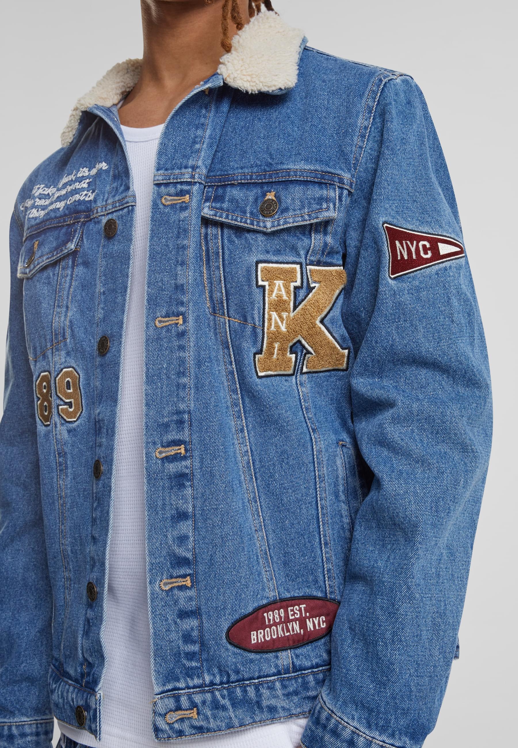 Karl Kani Jeansjacke »Karl Kani Herren KM224-030-1 KK OG Patched Denim Jacket« 1 Stk. tlg. ohne Kapuze