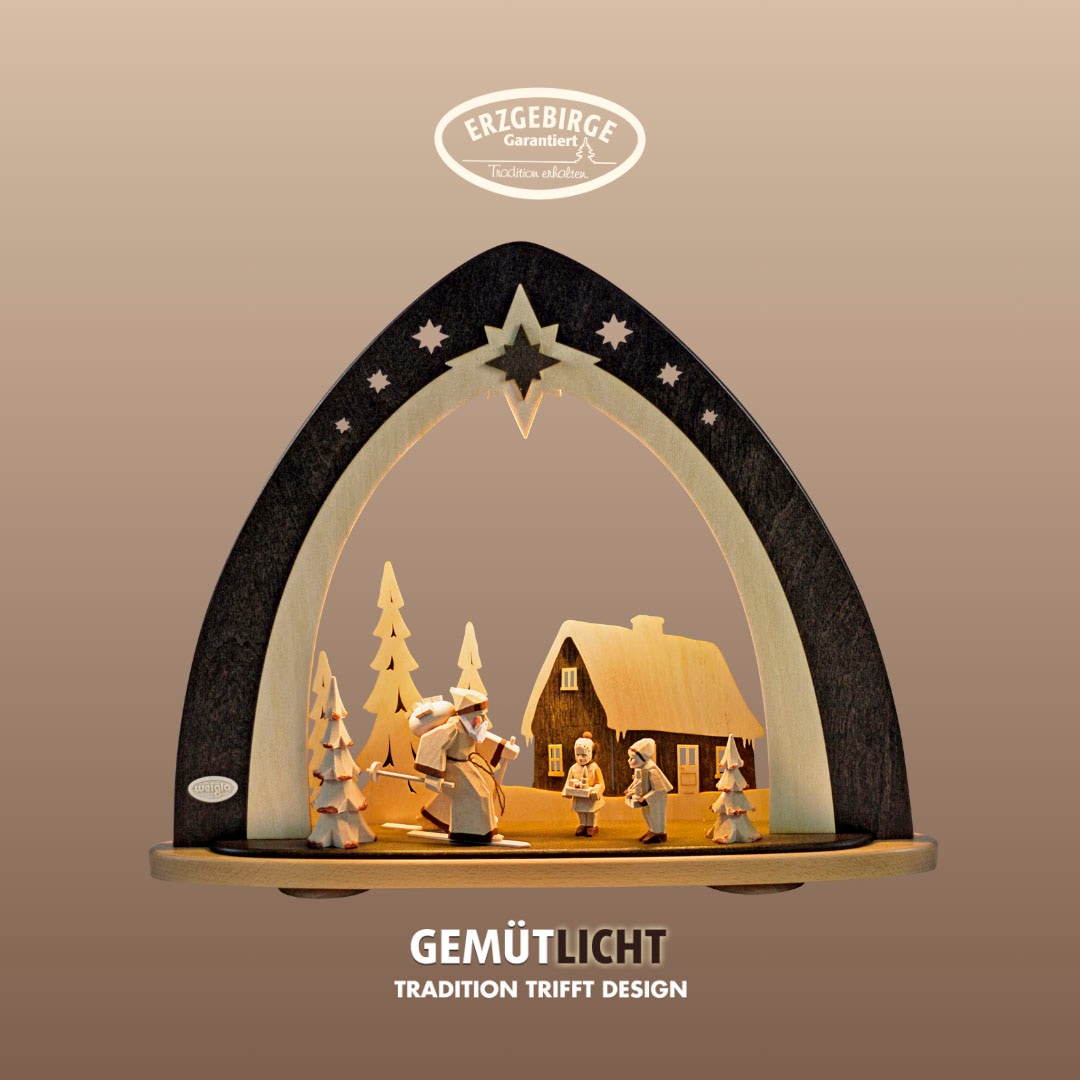 Weigla Lichterbogen »LED Waldweihnacht,handgeschnitzter Figuren,Schwibbogen günstig online kaufen