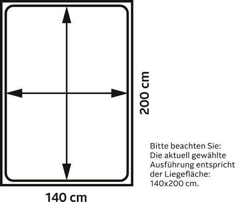 FORTE Bett »Jacky«, mit gepolstertem Kopfteil