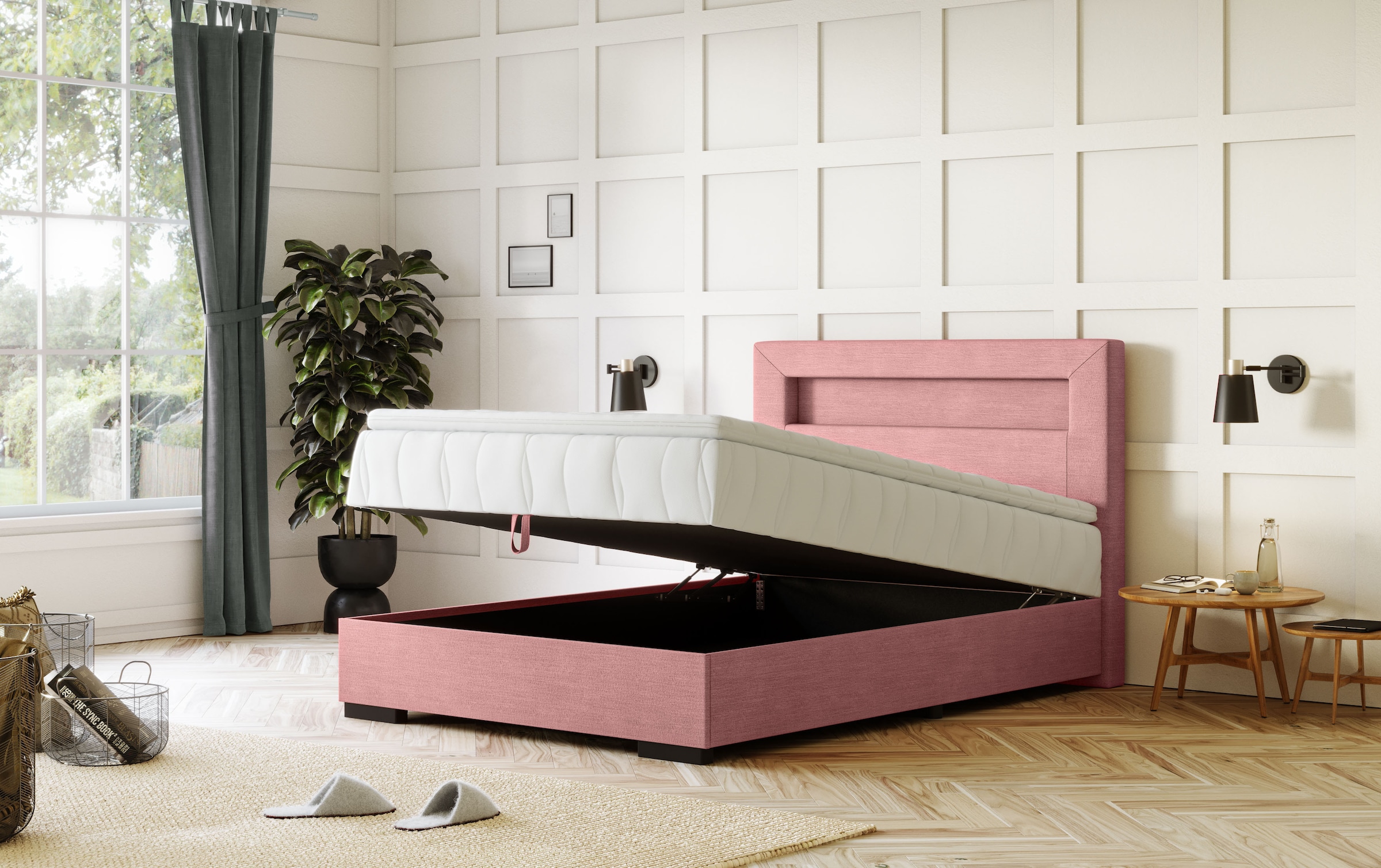 COTTA Boxbett »Kelly«, ausgestattet mit LED-Licht, inkl. Bettkasten