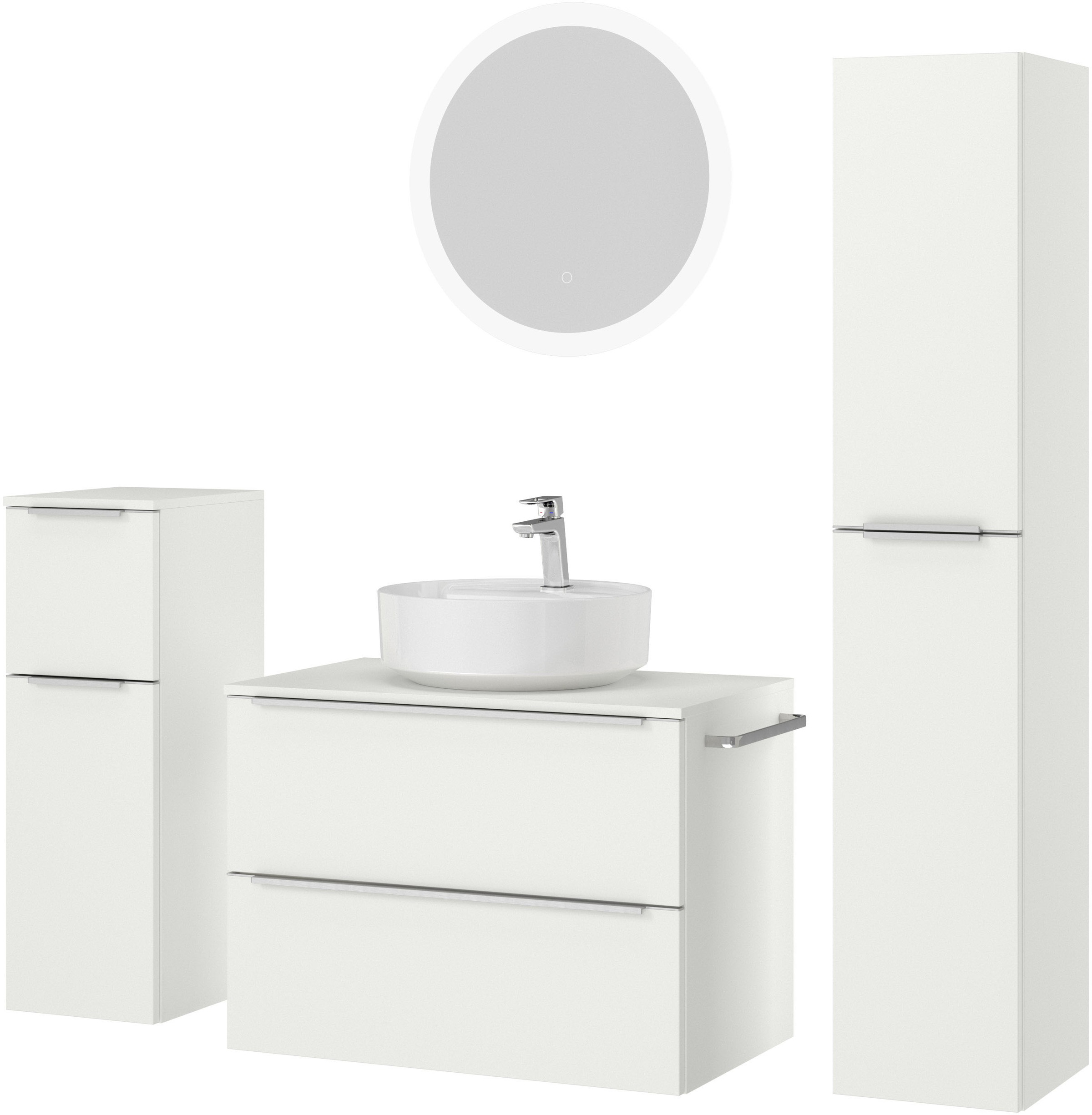 nobilia® Badmöbel-Set »Alvene«, (4 St., vormontiert, mit Soft-Close), inkl. günstig online kaufen