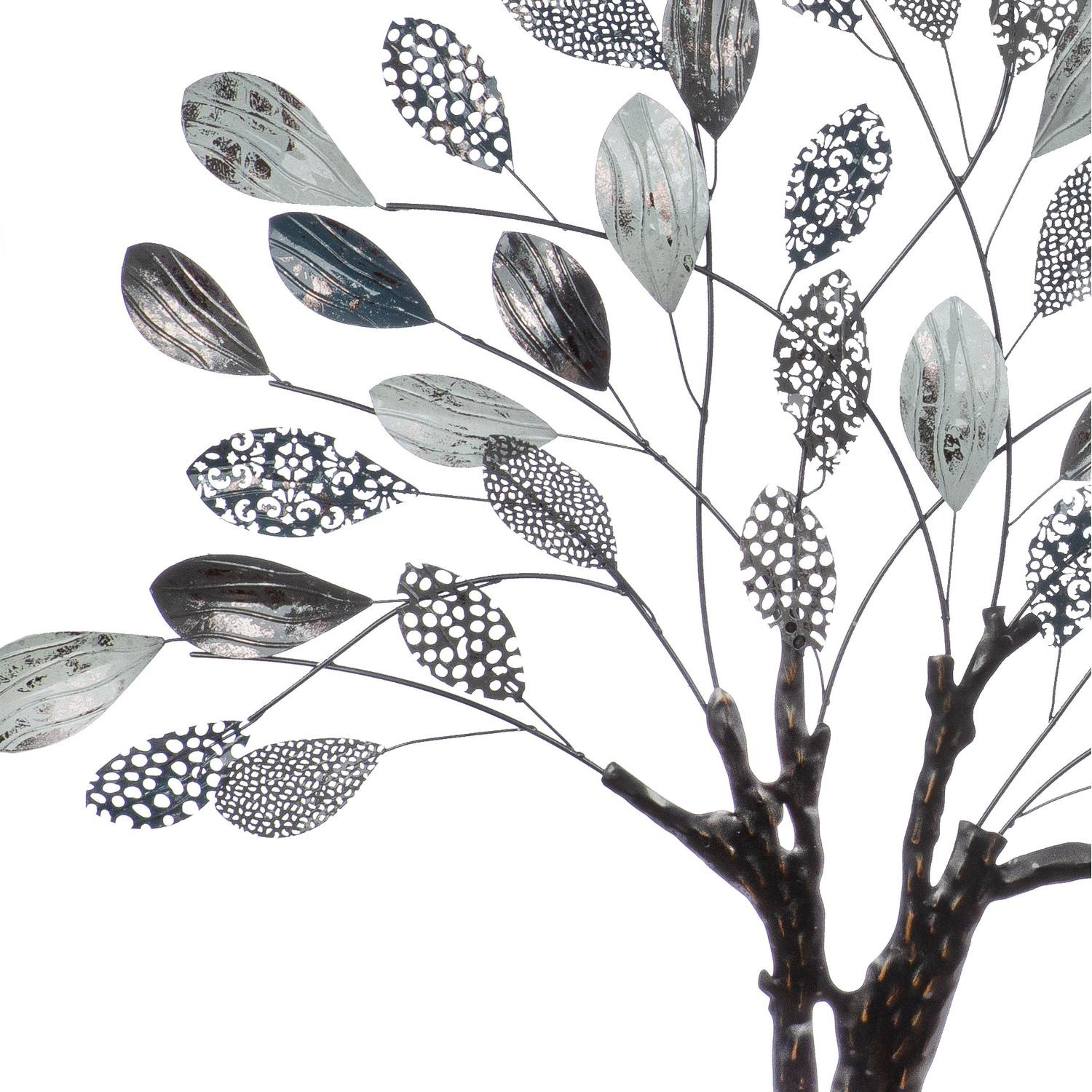 GILDE Wanddekoobjekt »Wandrelief, Baum, "Tree", Metall, grau, silberfarben« Wandrelief Tree Baum Naturmotiv Wanddeko Wohnzimmer