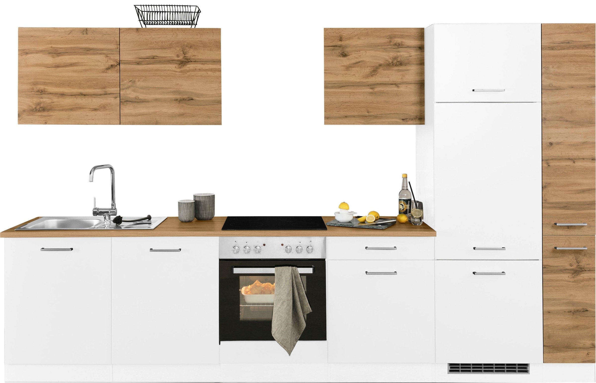 KOCHSTATION Küchenzeile »KS-Kehl«, ohne E-Geräte, Breite 330 cm, für Kühlschrank