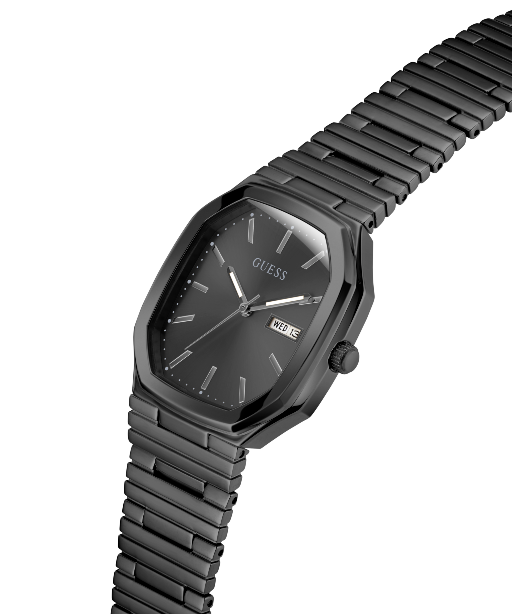Guess Quarzuhr »OLIVER«, Armbanduhr, Herrenuhr, Edelstahlarmband, Datum