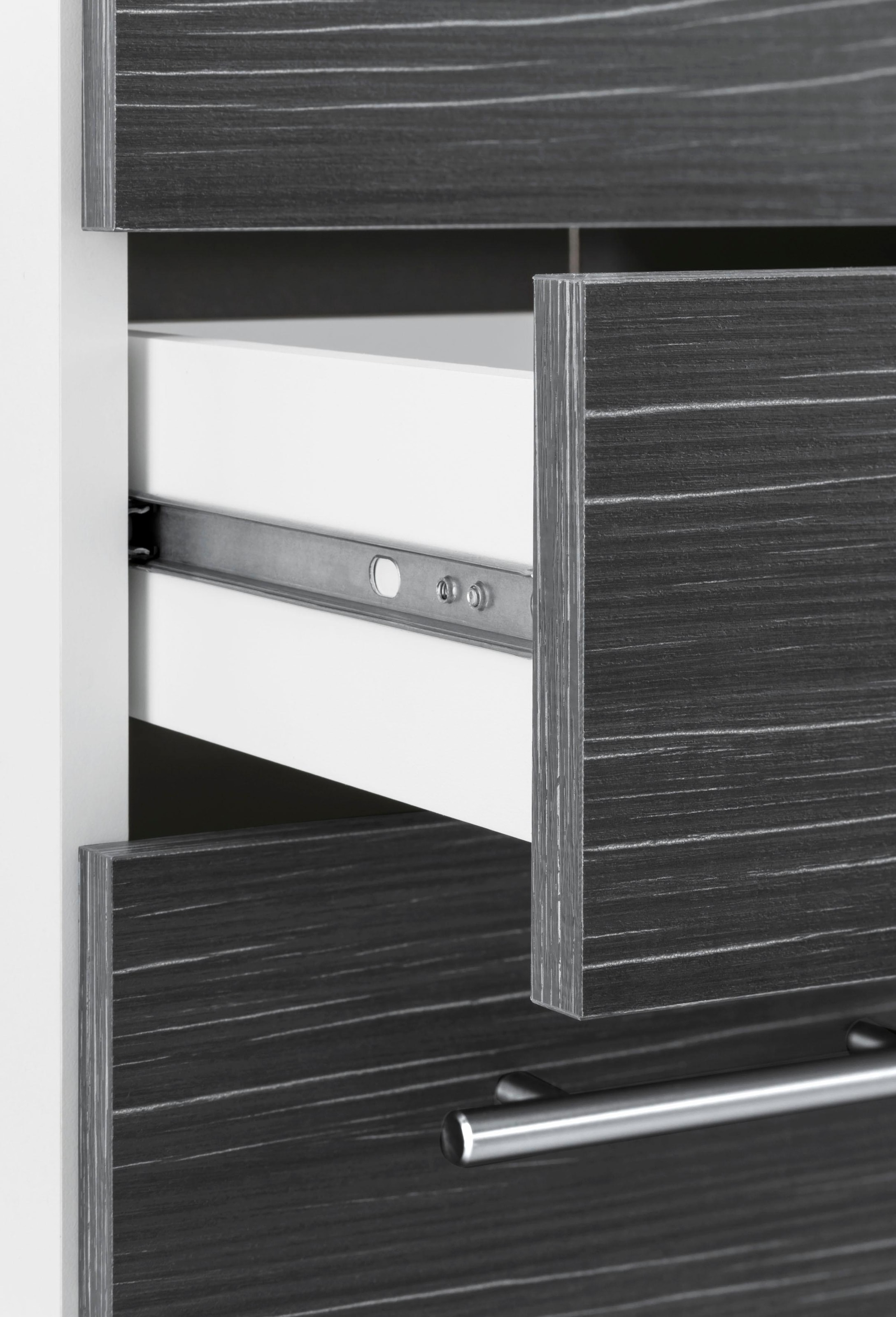 welltime Waschbeckenunterschrank »Emmi, Breite 65 cm made in Germany«, Siphonausschnitt, Metallbeschläge