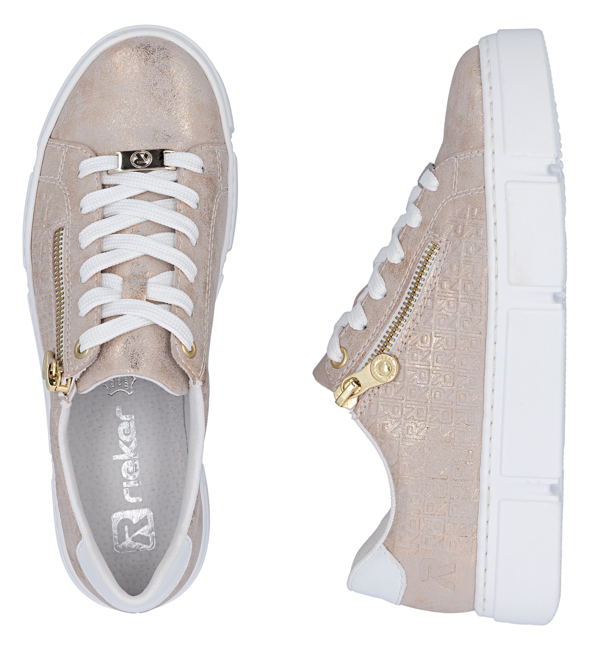 Rieker Plateausneaker  , Freizeitschuh, Halbschuh, Schnürschuh mit Reißverschluss