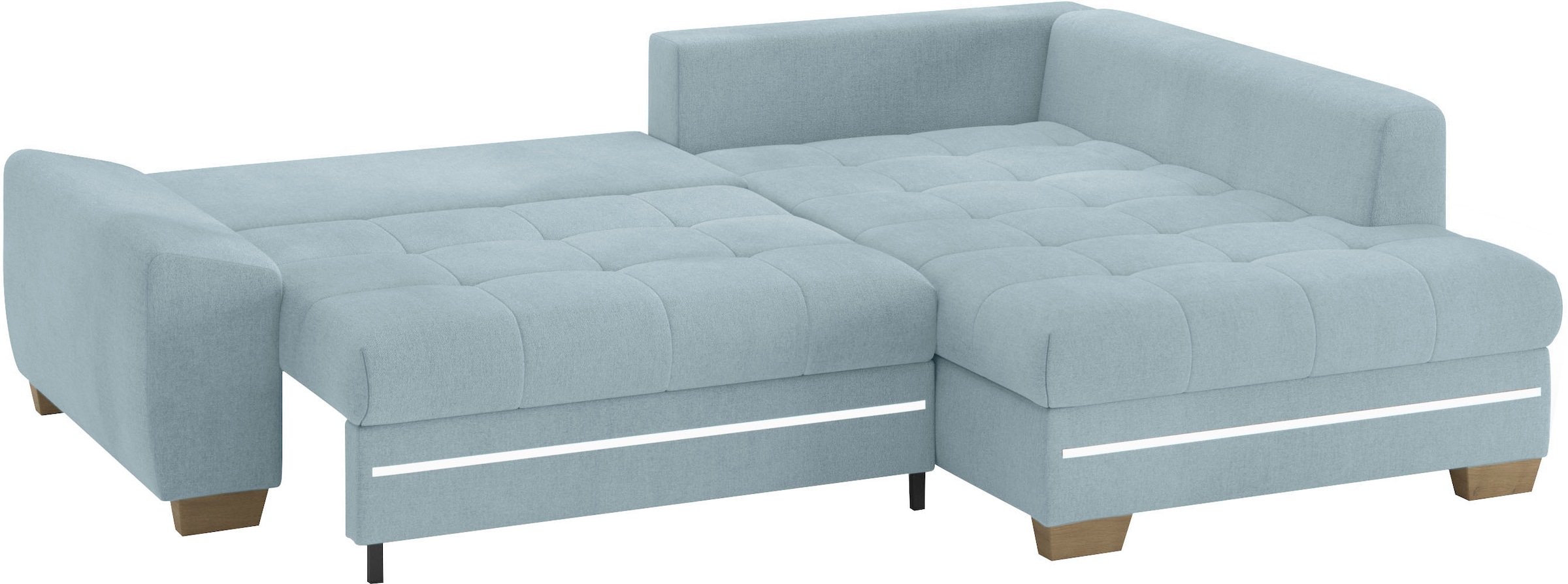 Mr. Couch Ecksofa »Nikita II, L-Form«, mit RGB-LED Beleuchtung, wahlweise mit Bett, Bettkasten, Kaltschaum