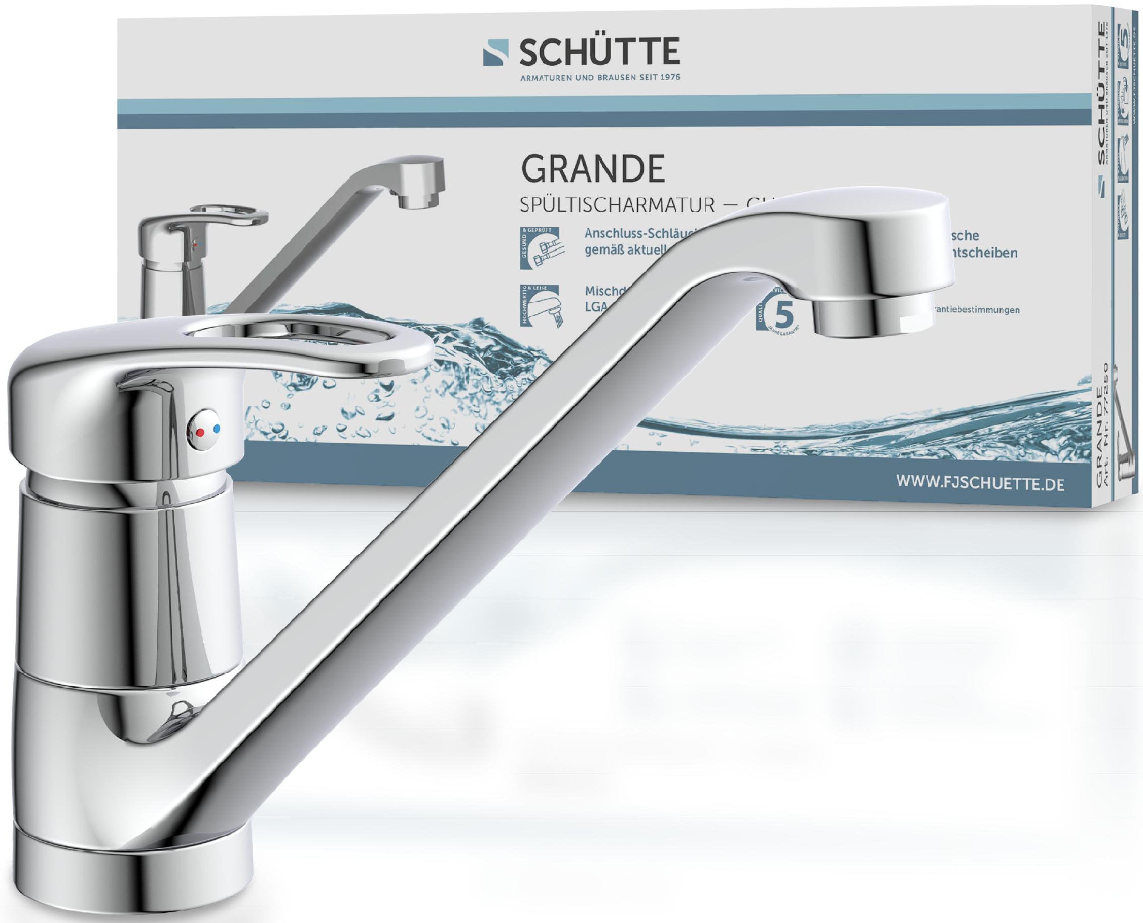 Schütte Spültischarmatur »GRANDE«, 150° schwenkbar, geräuscharme Kartusche, günstig online kaufen